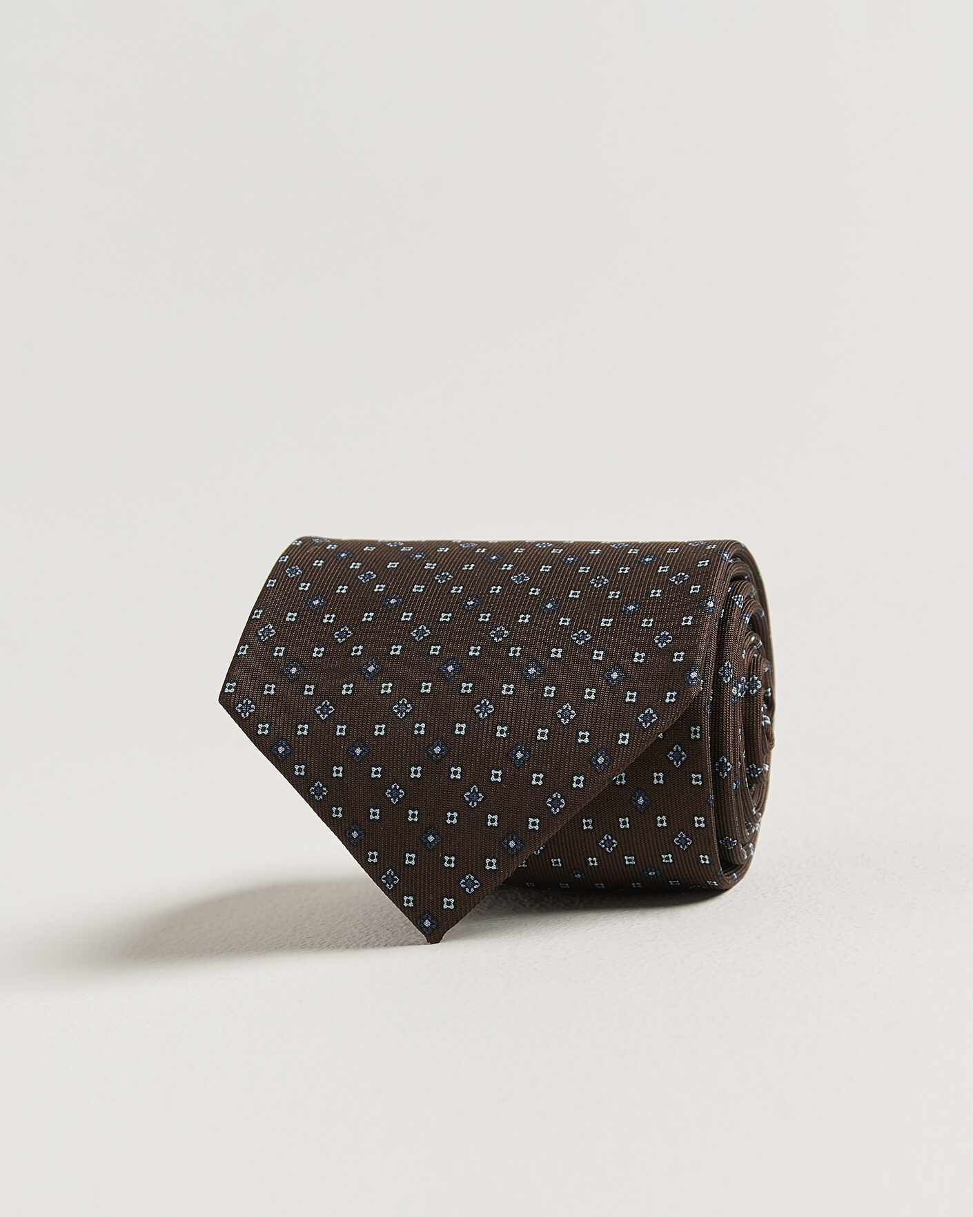 Herren | Neu im Onlineshop | E. Marinella | 3-Fold Printed Silk Tie Brown