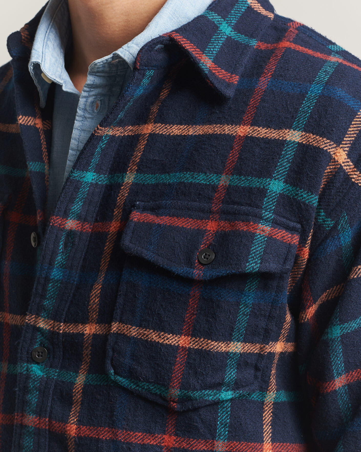 Herren | Hemden | Pendleton | Big Pocket Shirt Dark Blue Check
