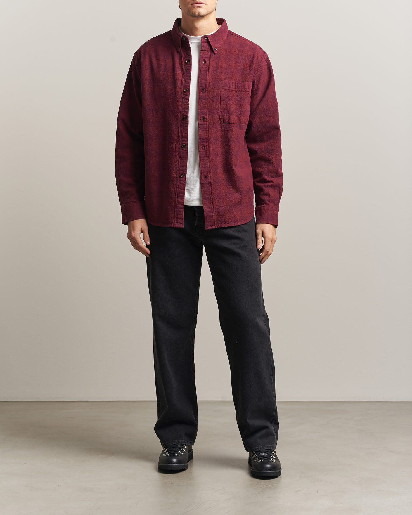 Herren | Hemden | Pendleton | Flannel Button Down Shirt Maroon Plaid