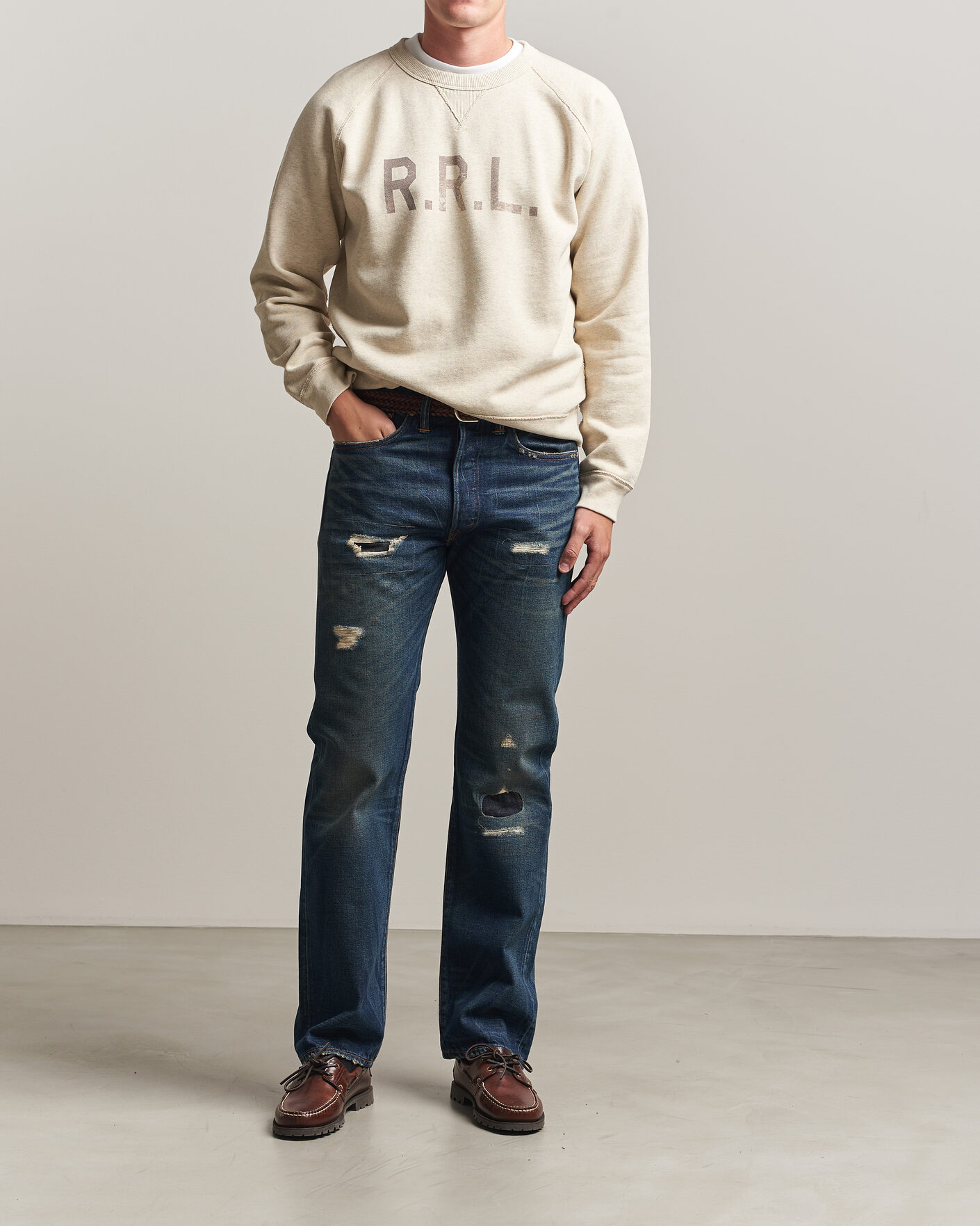 Herren | Pullover | RRL | Raglan Sleeve Sweatshirt Oatmeal Heather