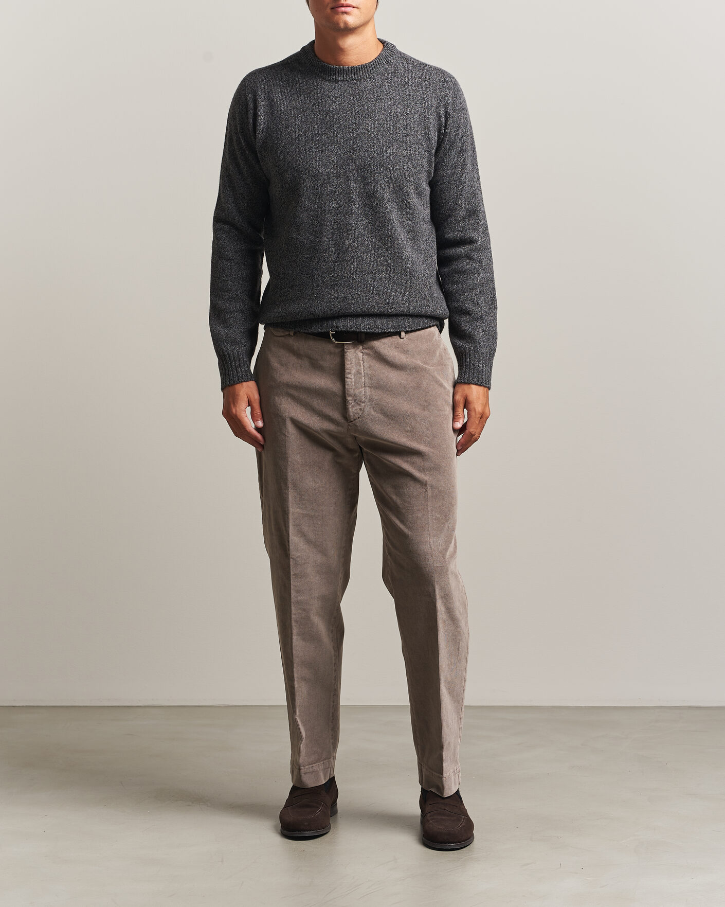 Herren | Pullover | Altea | Wool/Cashmere Crew Neck Pullover Charcoal Melange