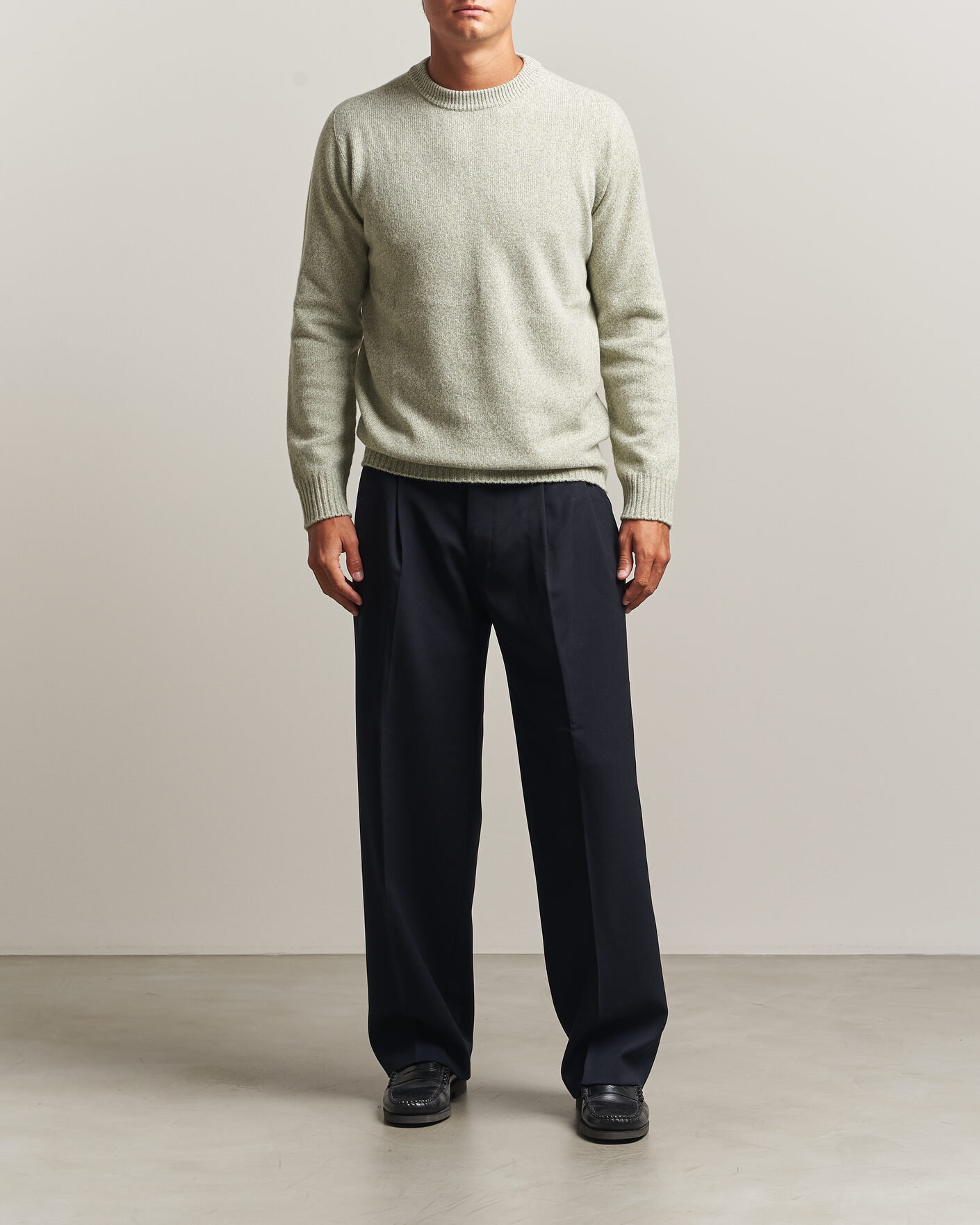Herren | Pullover | Altea | Wool/Cashmere Crew Neck Pullover Mint Green