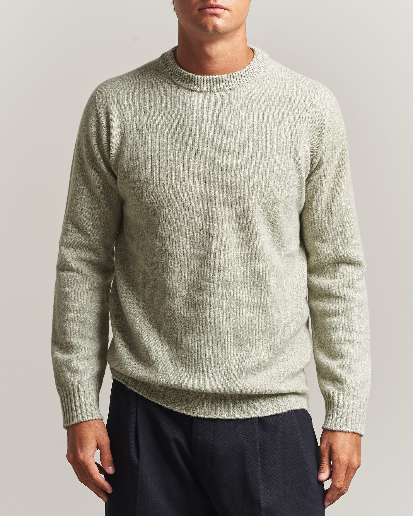Herren | Pullover | Altea | Wool/Cashmere Crew Neck Pullover Mint Green