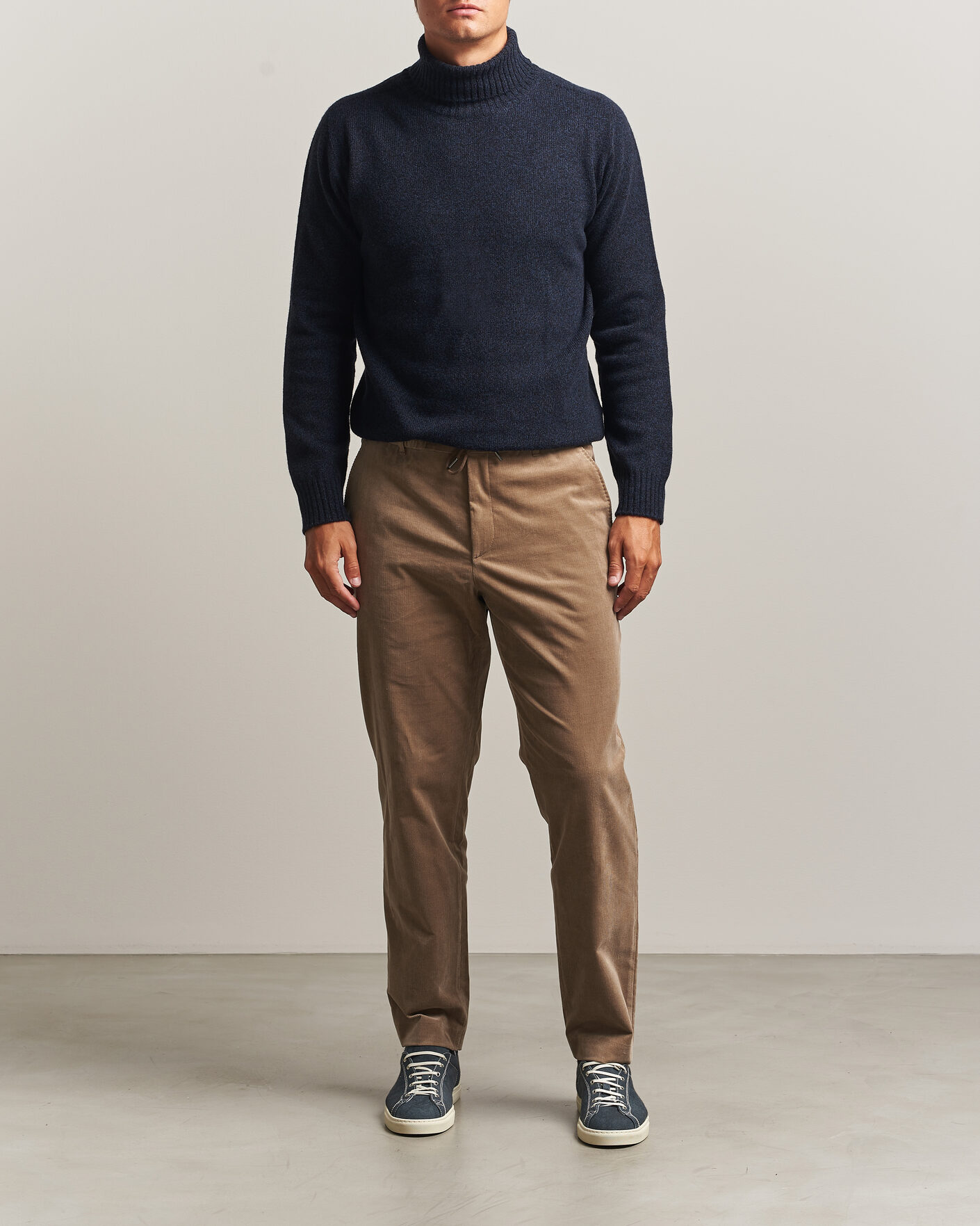 Herren | Pullover | Altea | Wool/Cashmere Rollneck Navy Melange