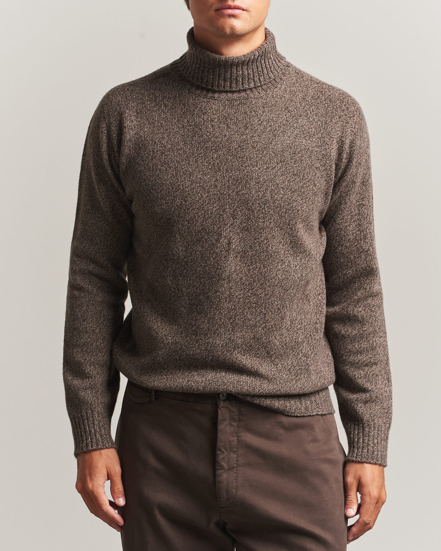 Herren | Pullover | Altea | Wool/Cashmere Rollneck Brown Melange