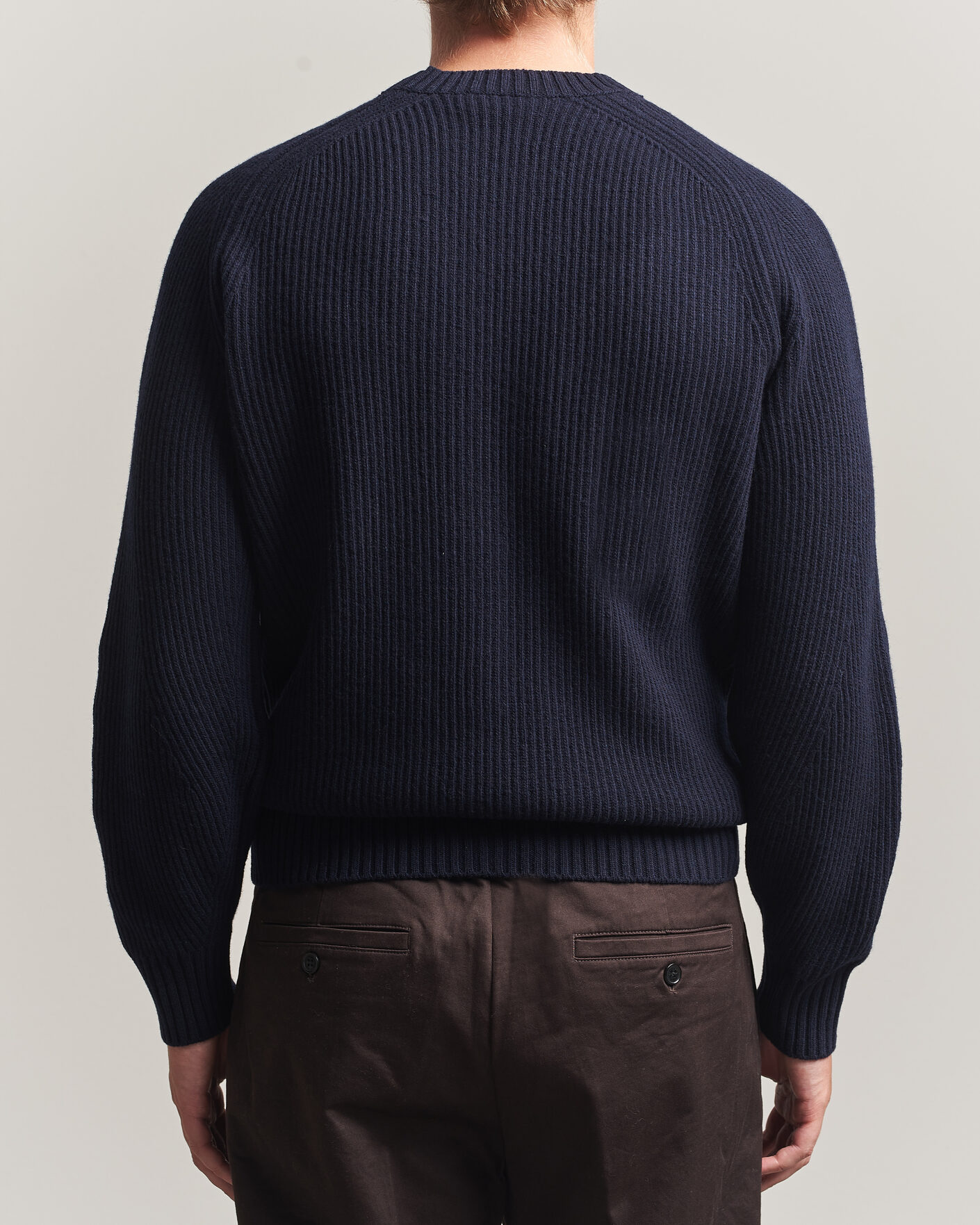 Herren | Pullover | Altea | Rib Wool Crew Neck Navy