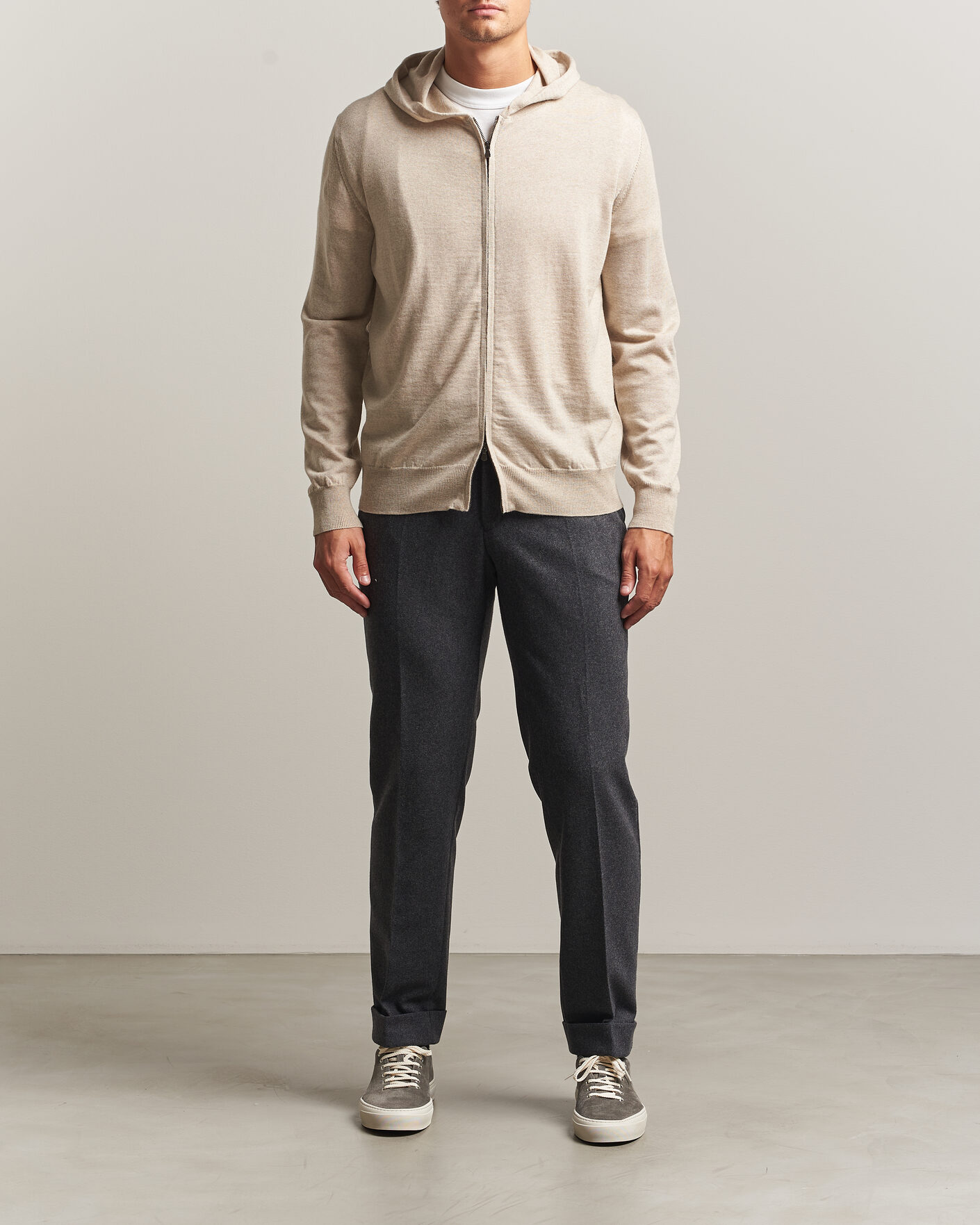 Herren | Pullover | Altea | Merino Wool Cardigan Beige