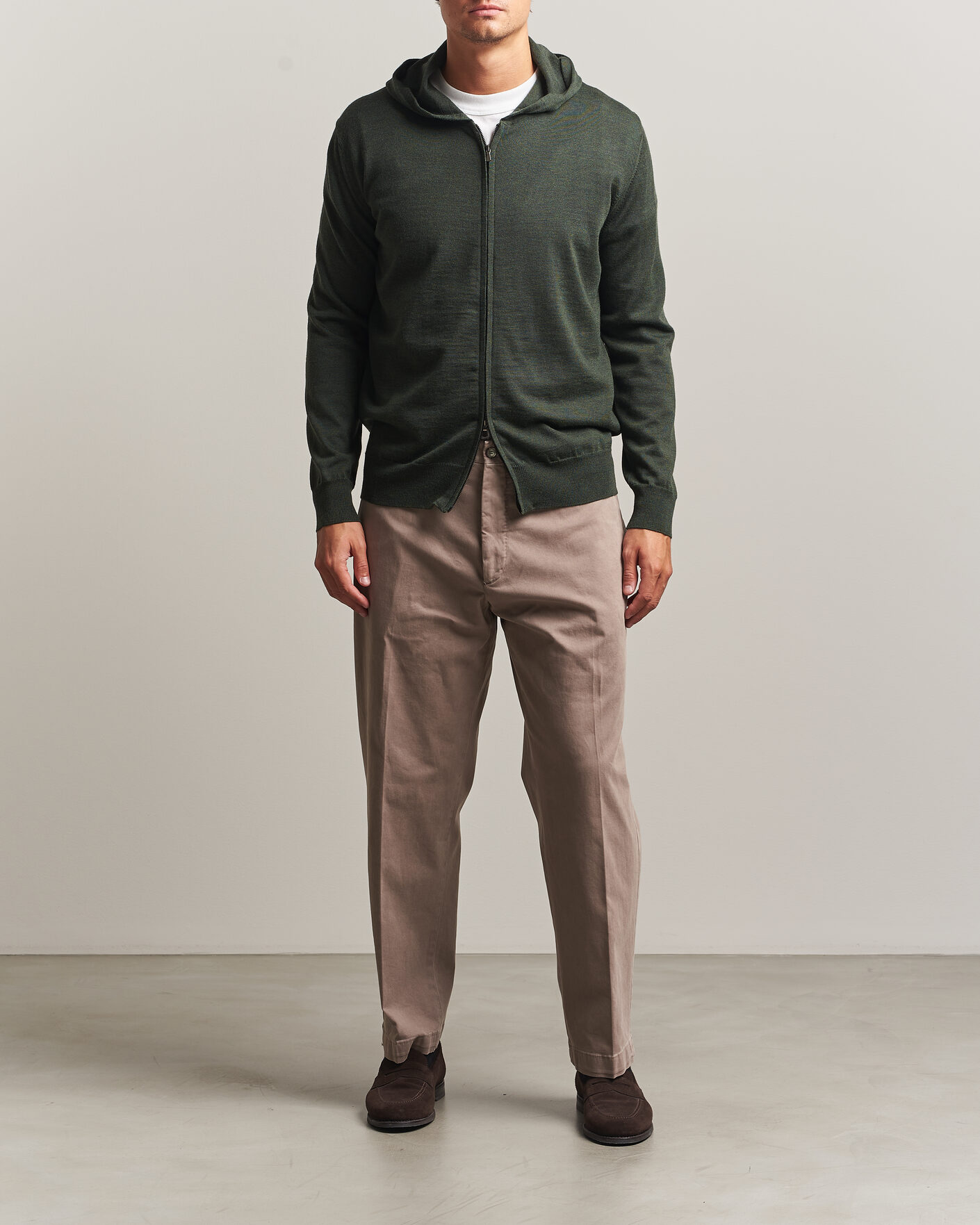 Herren | Pullover | Altea | Merino Wool Cardigan Dark Military