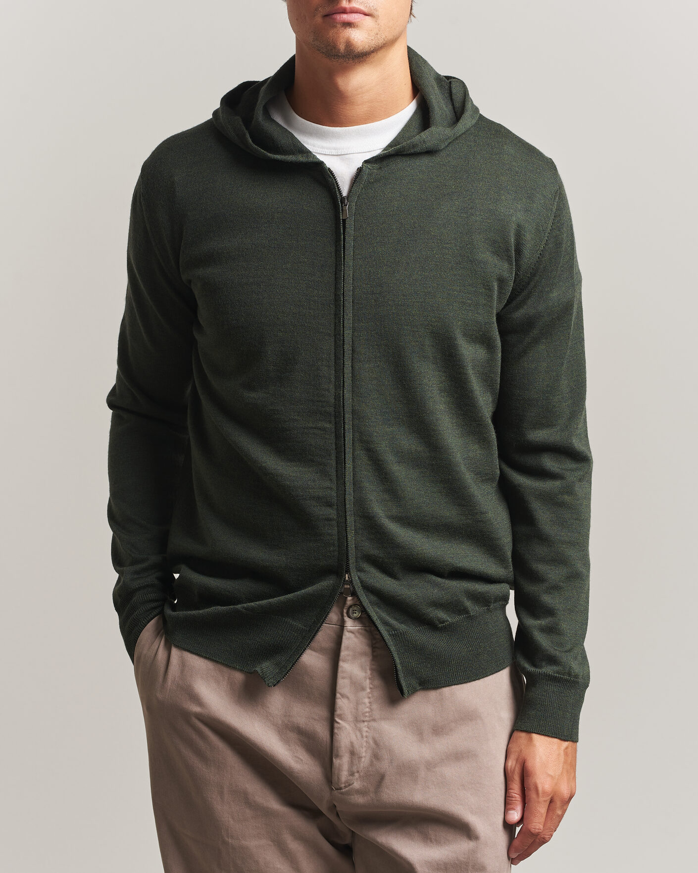 Herren | Pullover | Altea | Merino Wool Cardigan Dark Military