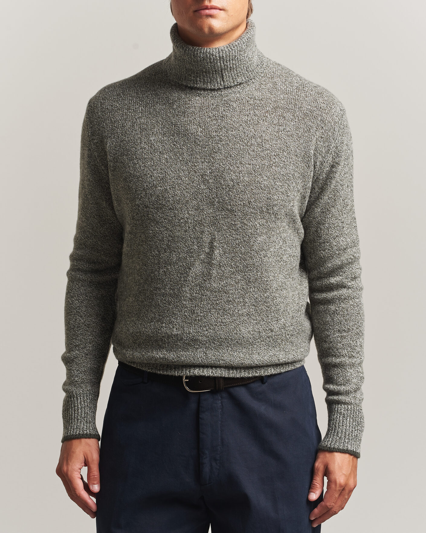 Herren | Pullover | Altea | Cloud Cashmere Blend Rollneck Green Melange