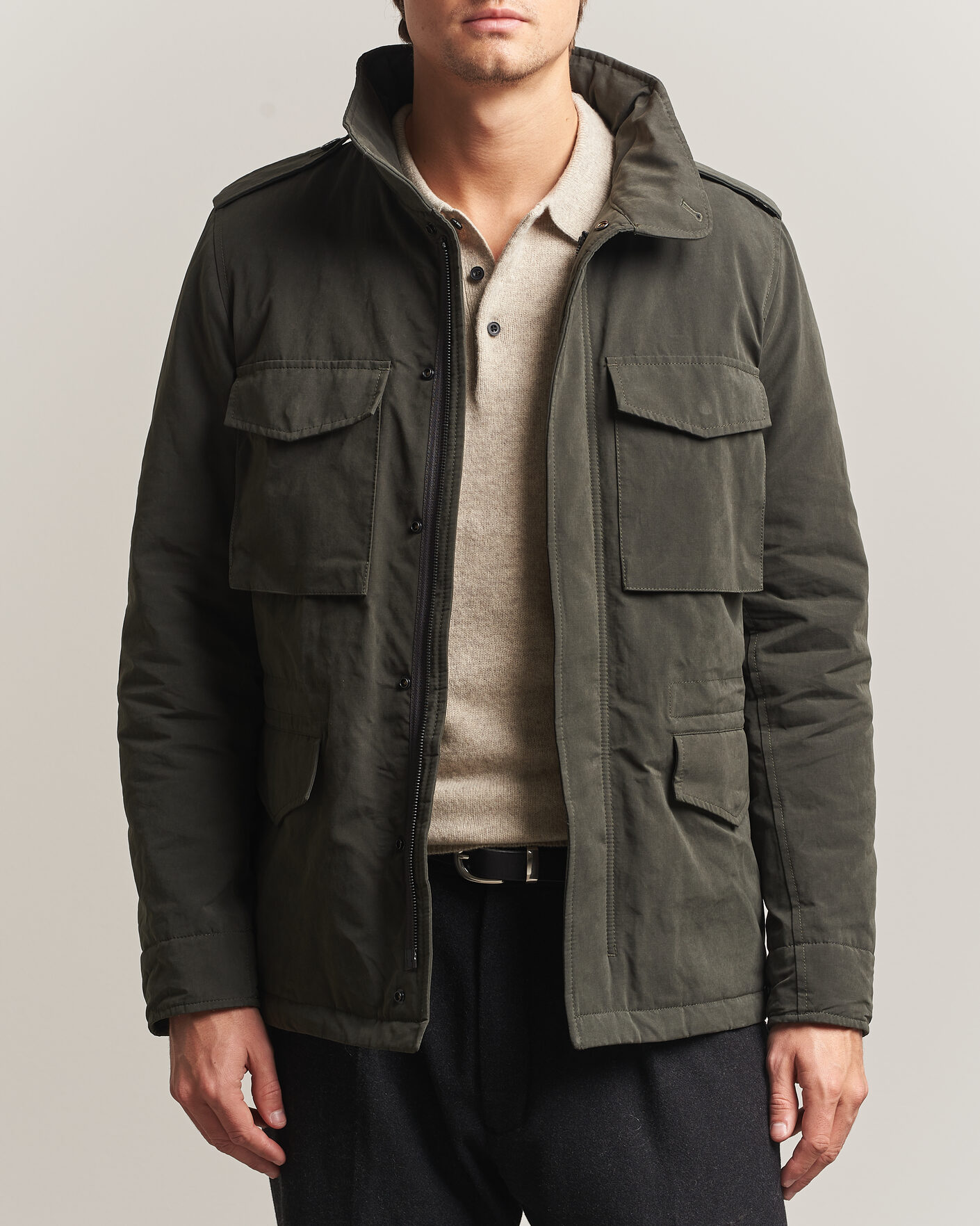 Herren | Jacken | Aspesi | Lined Cotton Field Jacket Grey