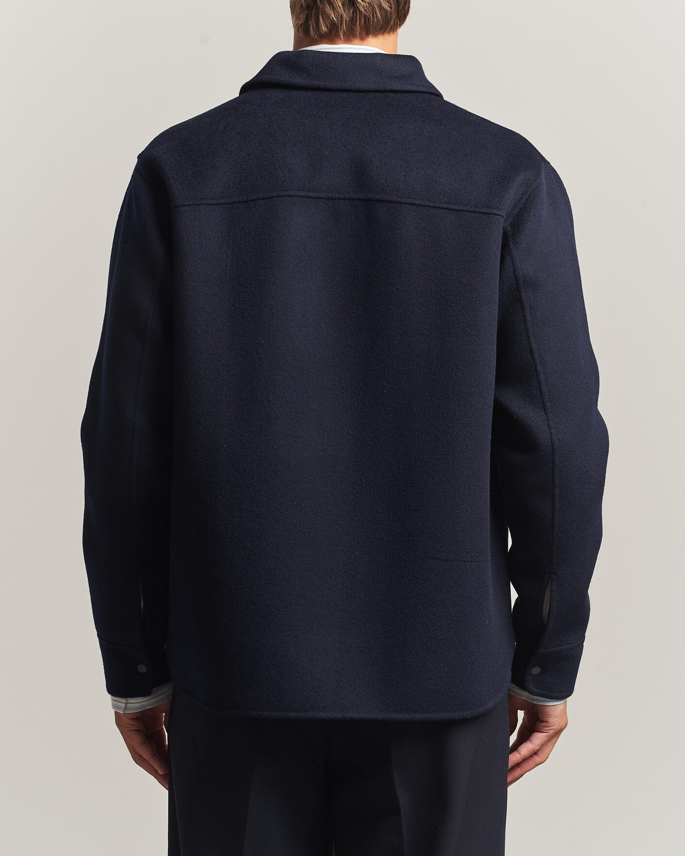 Herren | Jacken | Aspesi | Double Wool Shirt Jacket Navy