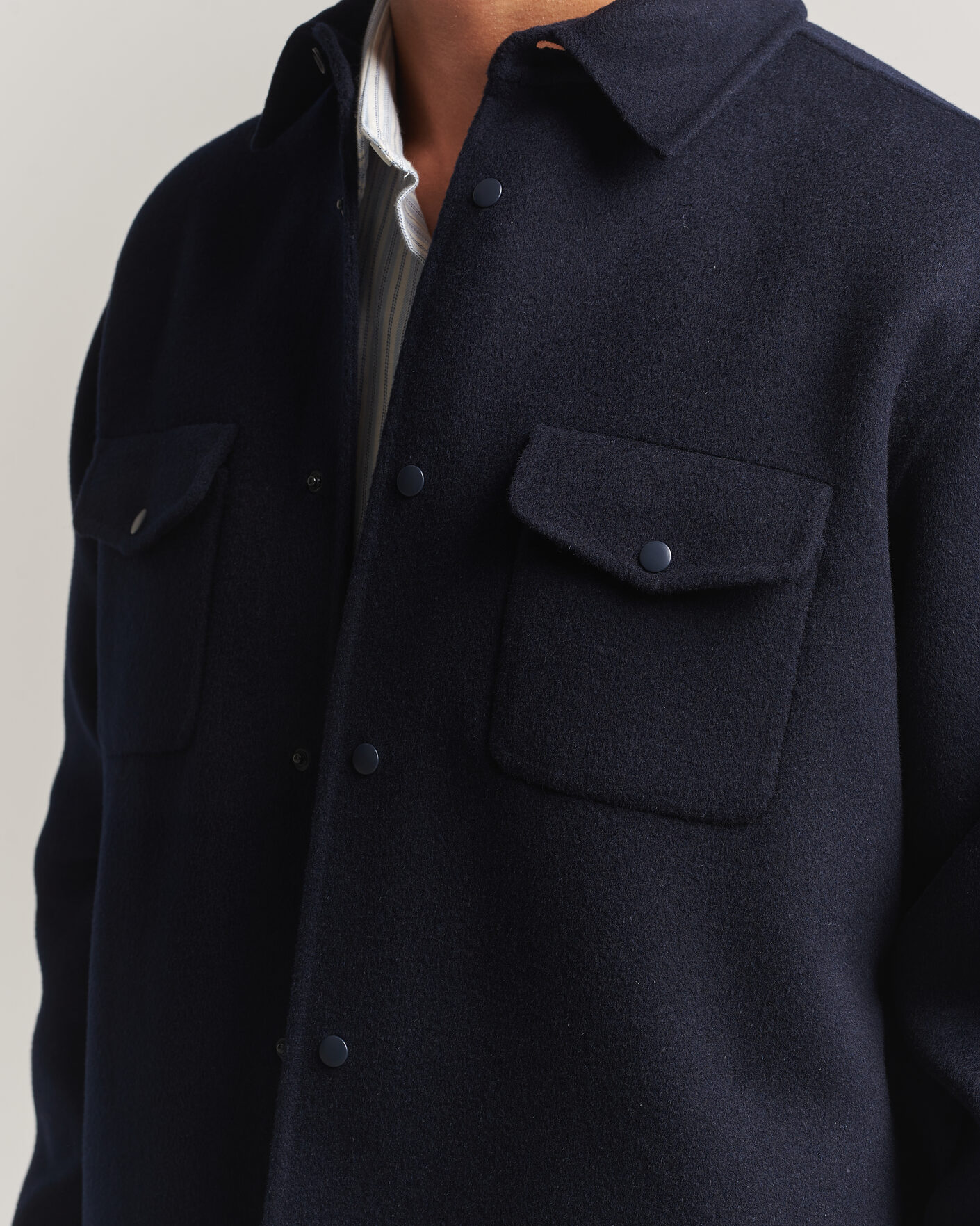 Herren | Jacken | Aspesi | Double Wool Shirt Jacket Navy