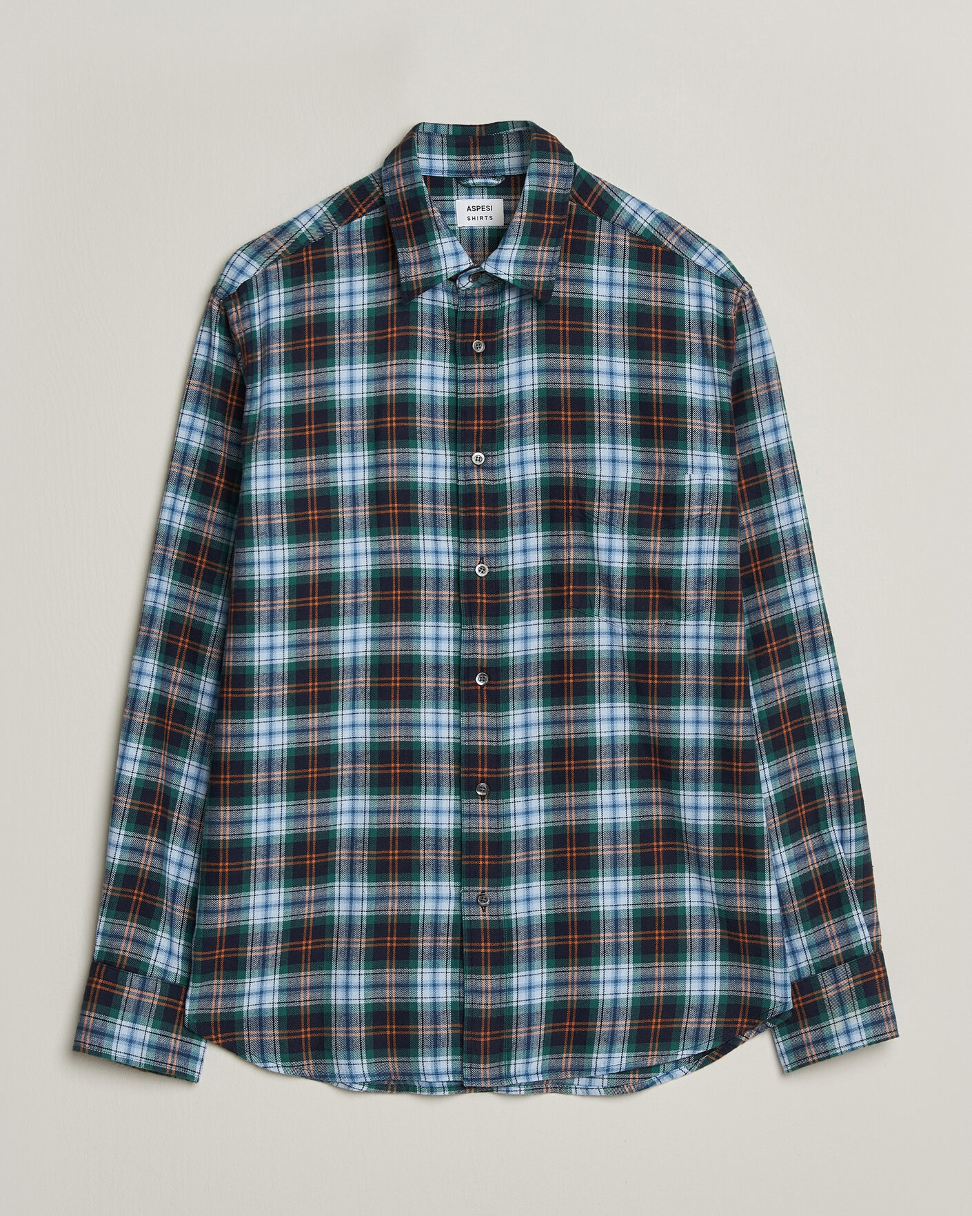 Herren | Hemden | Aspesi | Flannel Shirt Blue Check