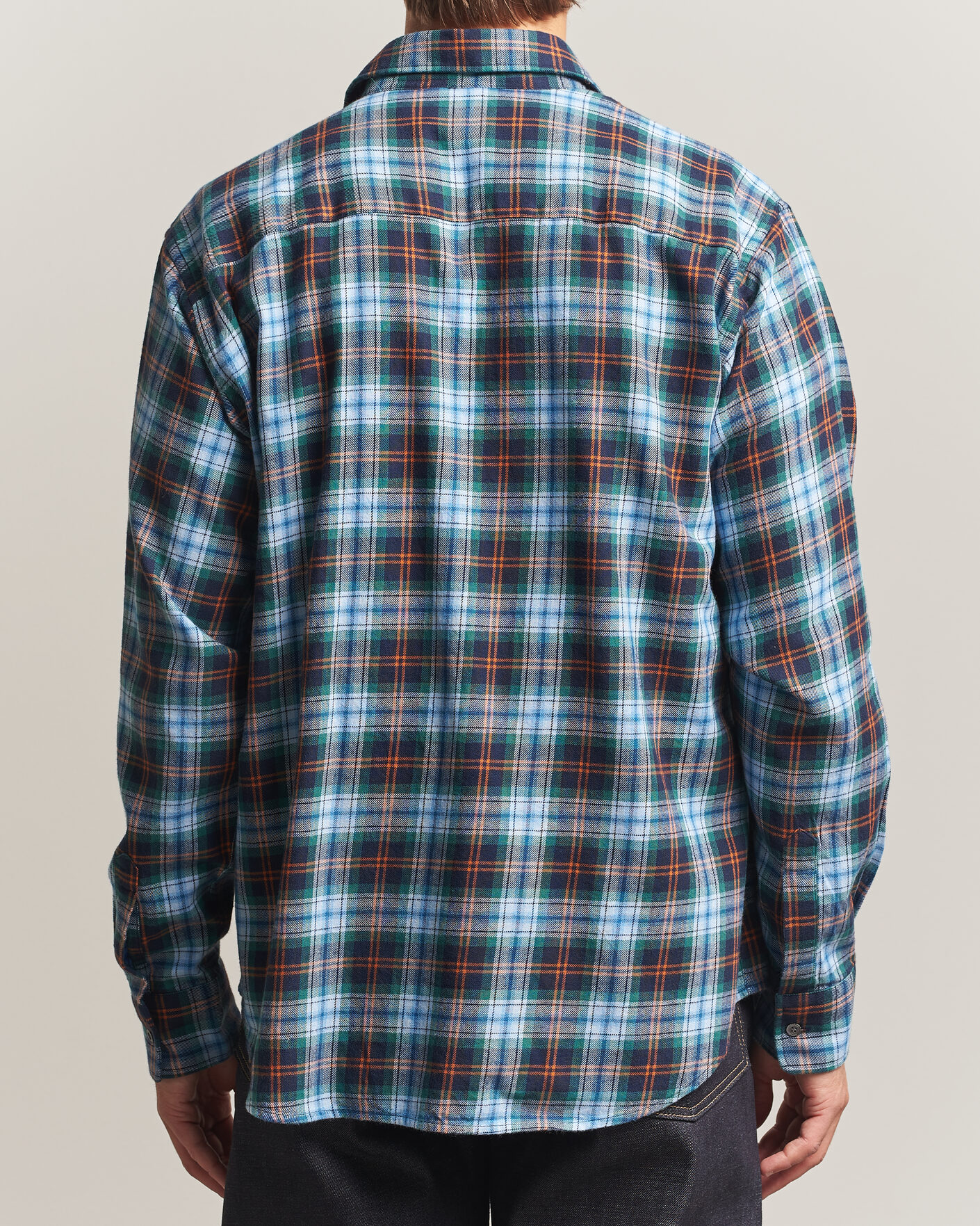 Herren | Hemden | Aspesi | Flannel Shirt Blue Check