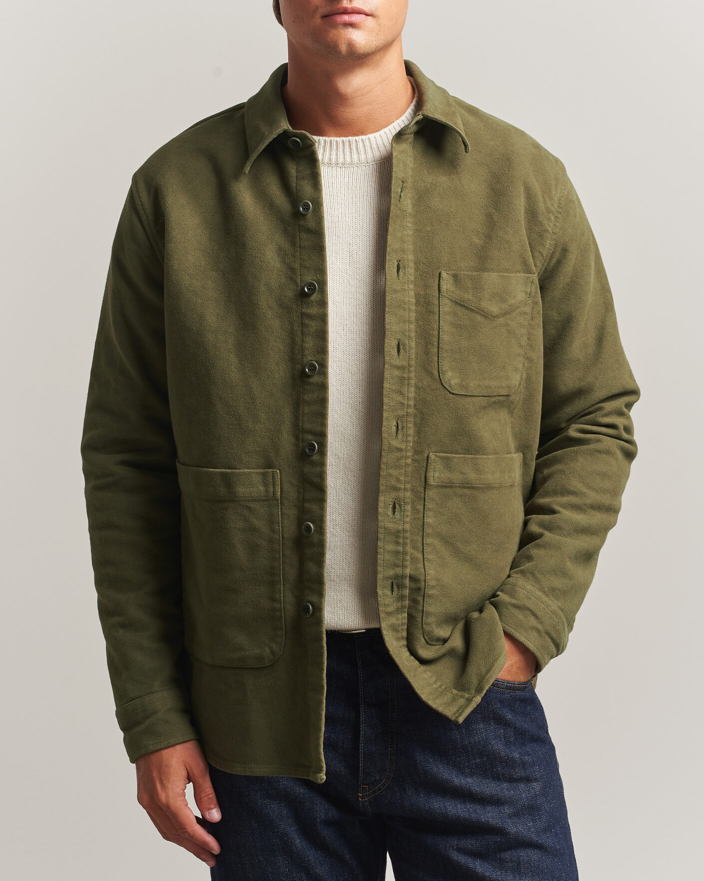 Herren | Hemden | Aspesi | Moleskine Utility Shirt Military