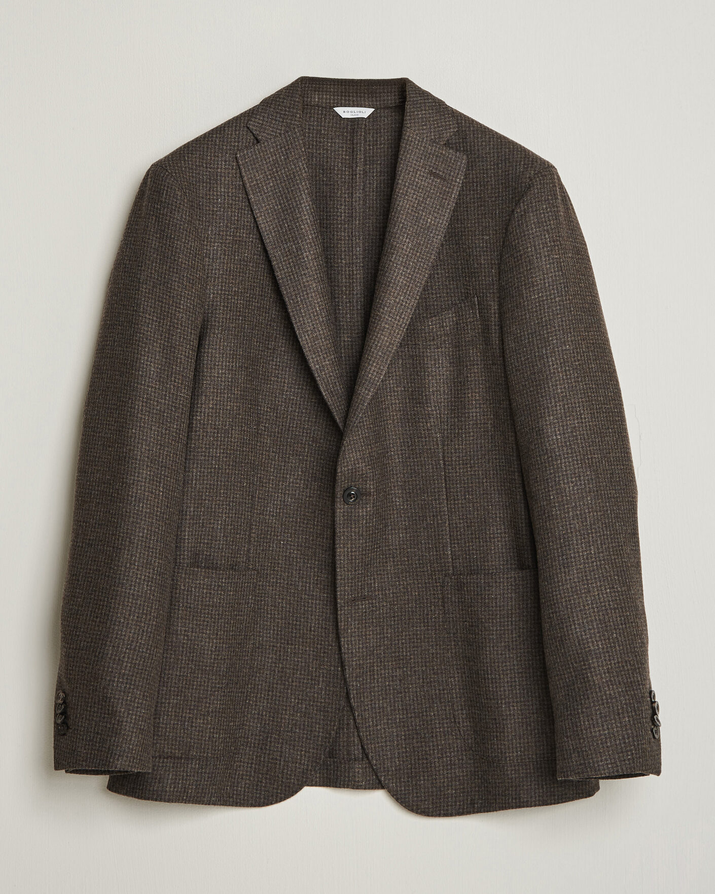 Herren | Sakkos | Boglioli | K Jacket Wool Houndstooth Blazer Dark Brown