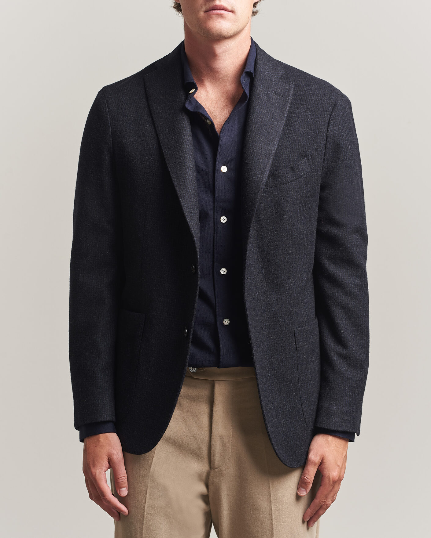 Herren | Sakkos | Boglioli | K Jacket Wool Houndstooth Blazer Navy