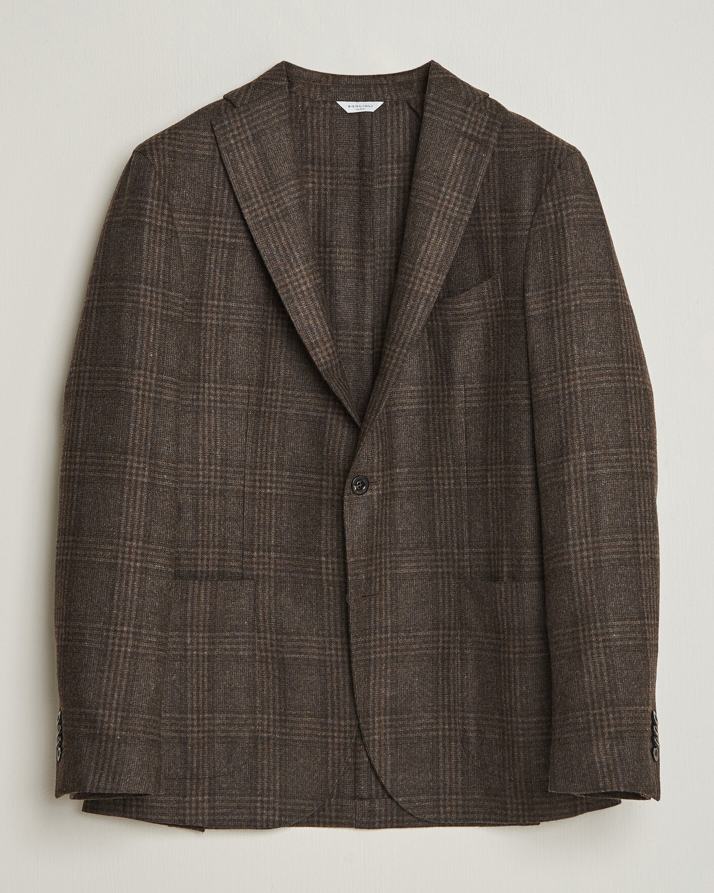 Herren | Sakkos | Boglioli | K Jacket Wool Check Blazer Dark Brown