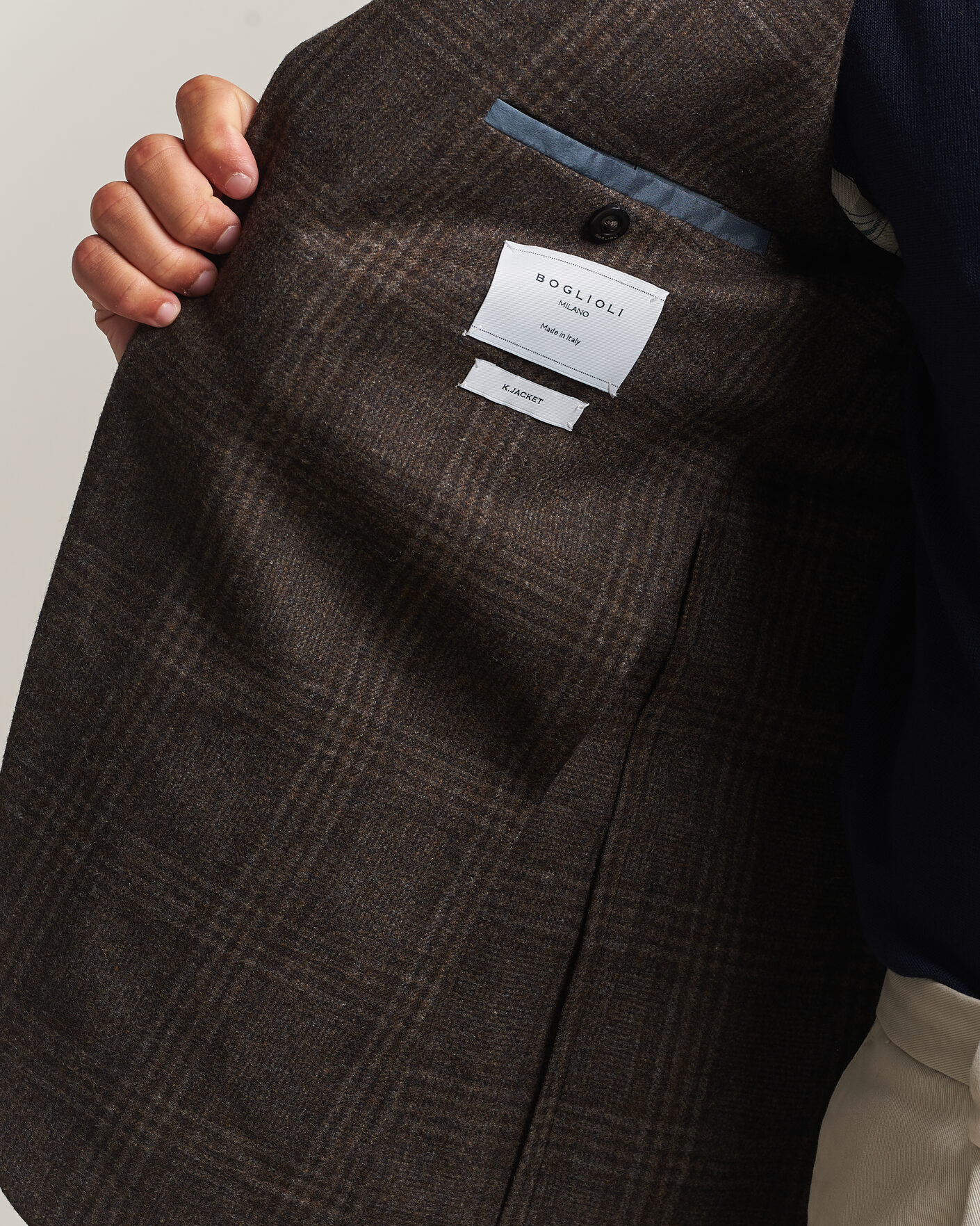 Herren | Sakkos | Boglioli | K Jacket Wool Check Blazer Dark Brown