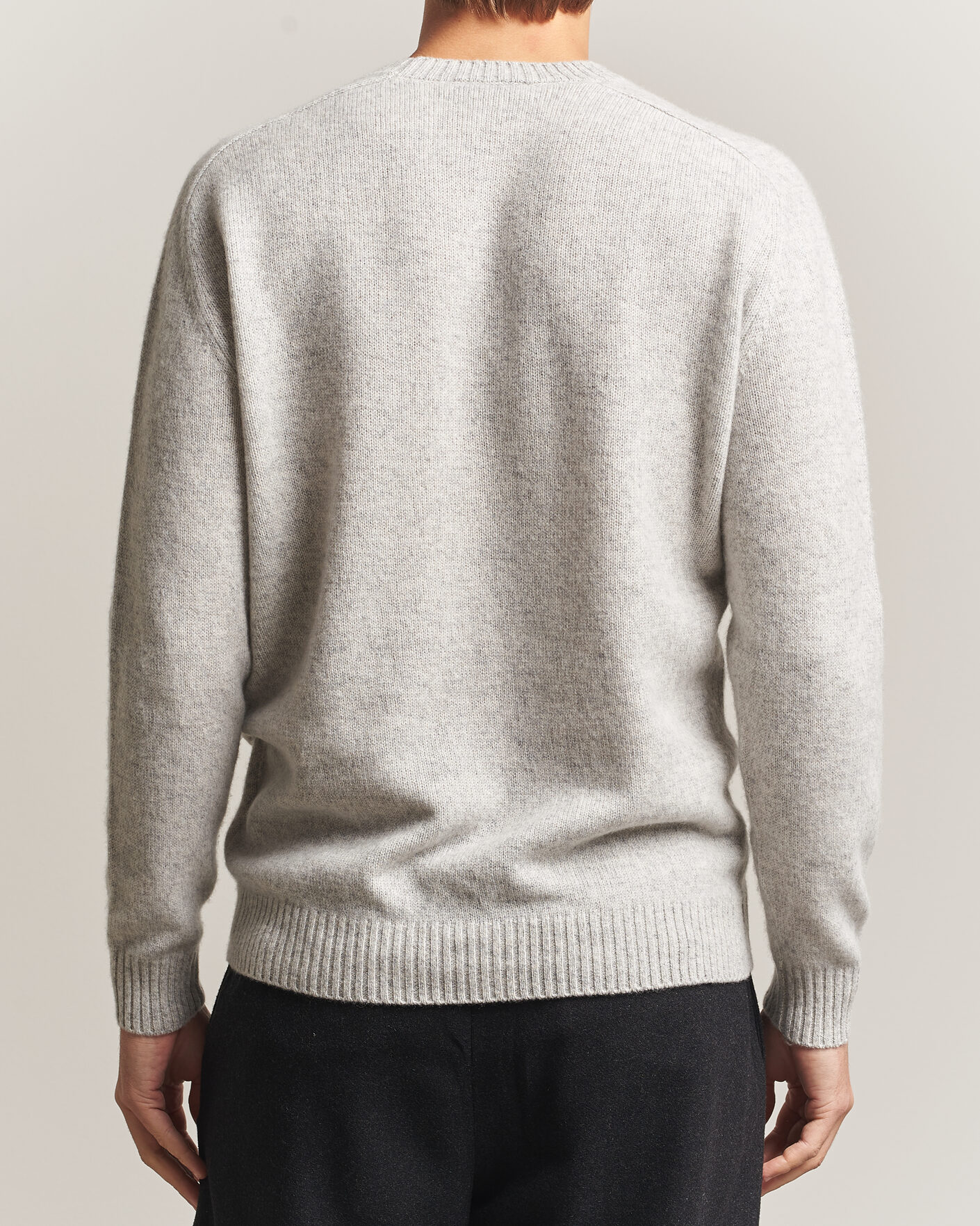 Herren | Pullover | Boglioli | Cloud Cashmere Crew Neck Light Grey
