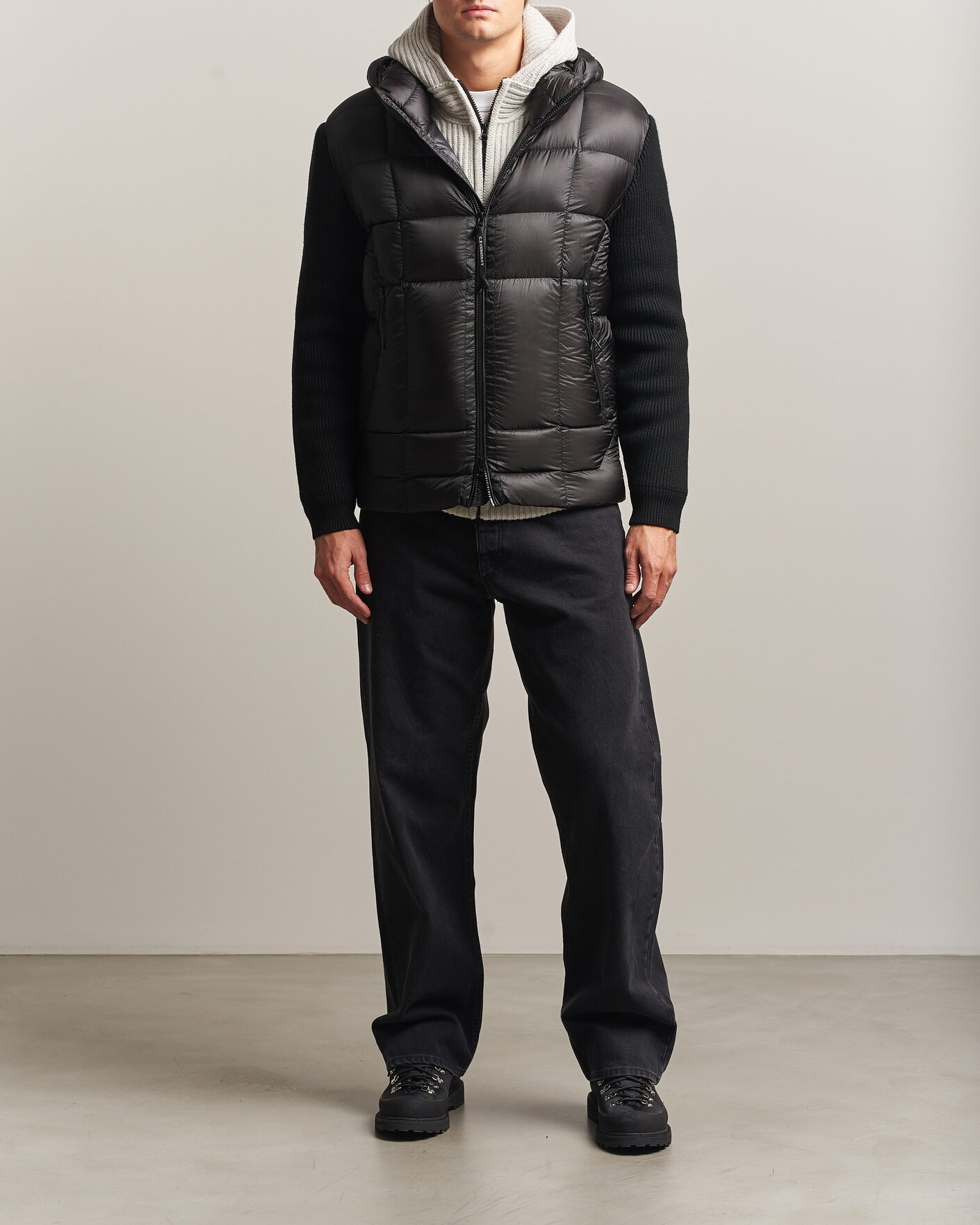 Herren | Jacken | C.P. Company | Merino Wool Padded Hybrid Hood Jacket Black