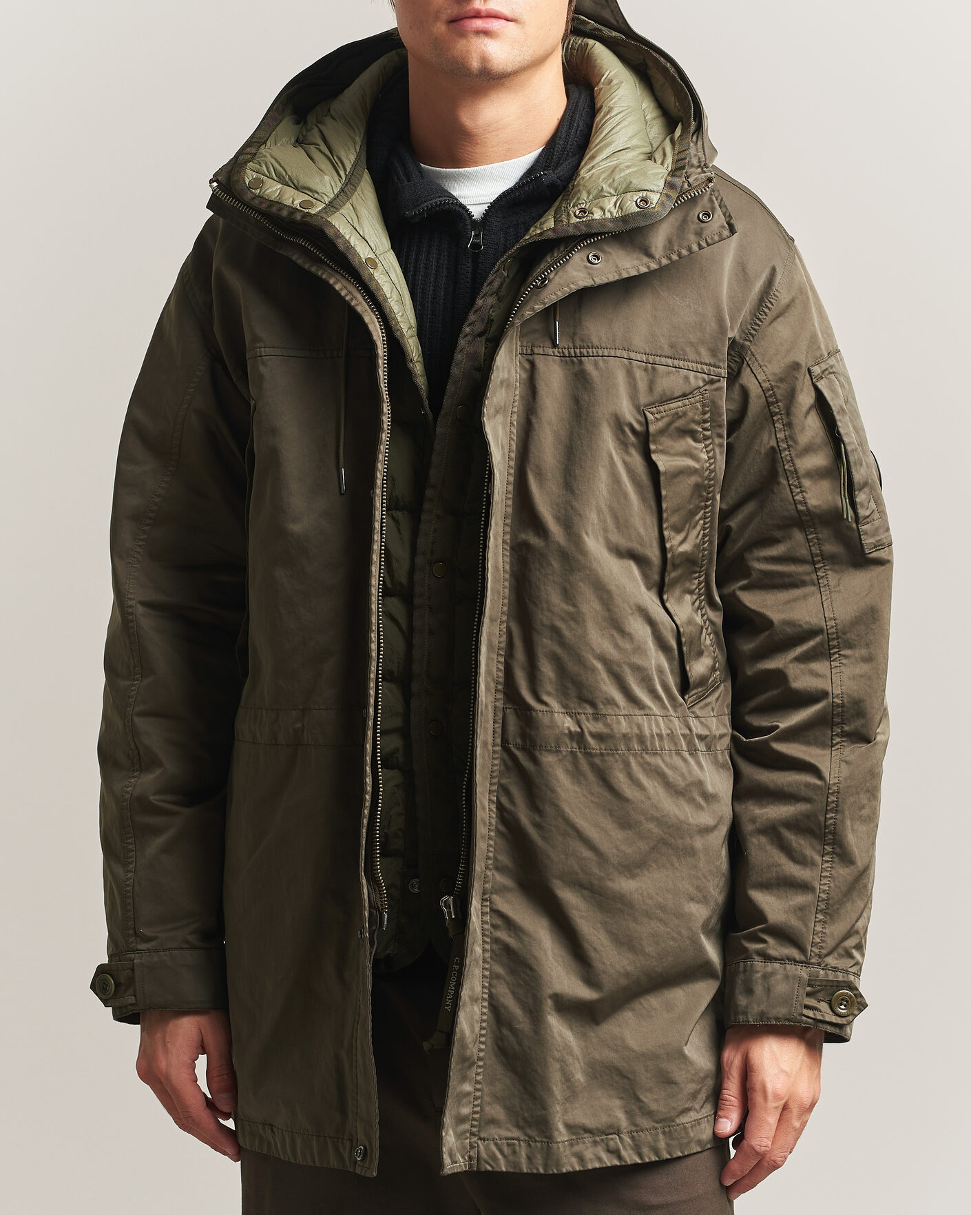 Herren | Jacken | C.P. Company | Micro Kei 2 in 1 Nylon Parka Olive
