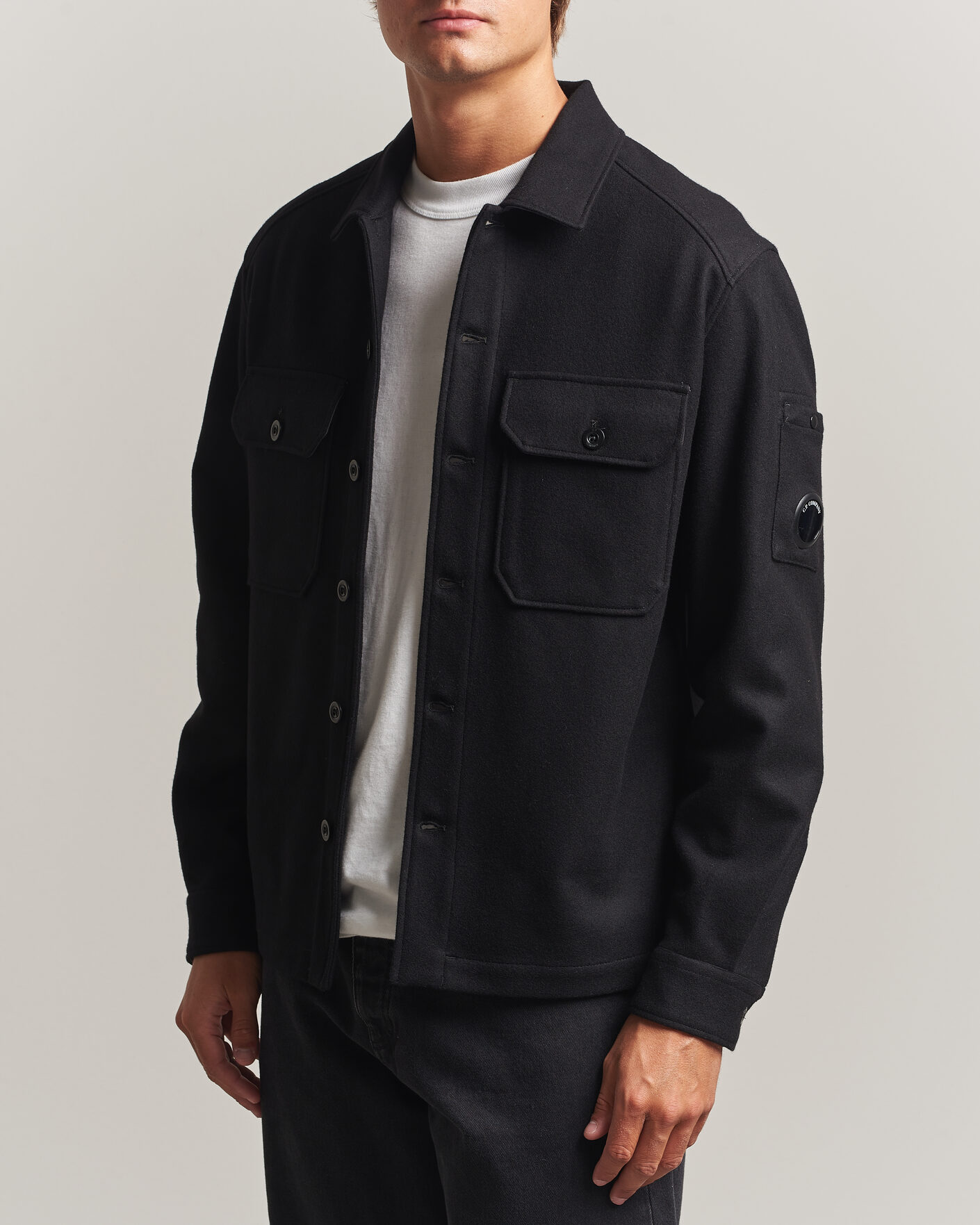 Herren | Jacken | C.P. Company | Felted Wool Overshirt Black