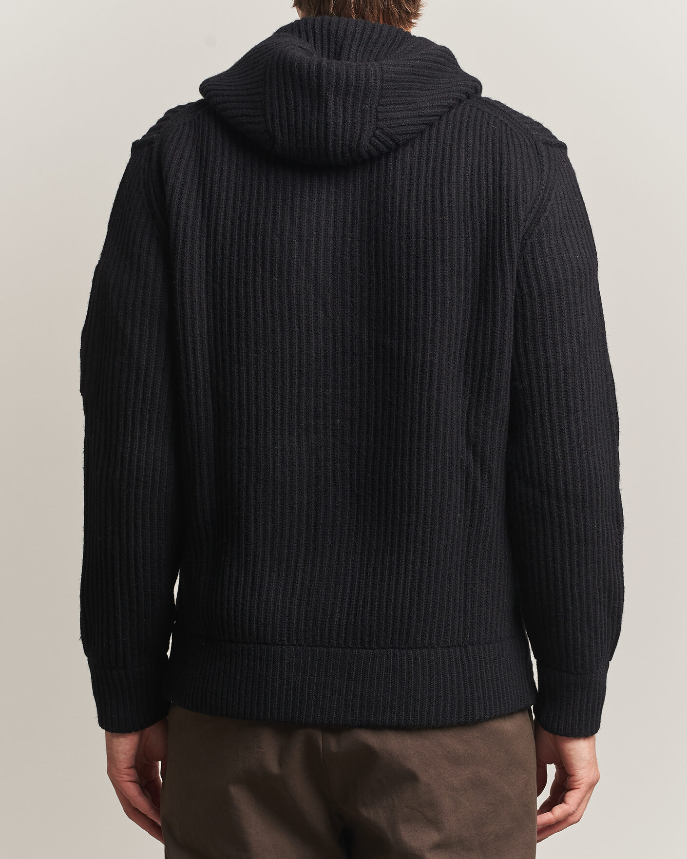 Herren | Pullover | C.P. Company | Heavy Lambswool Hood Zip Black