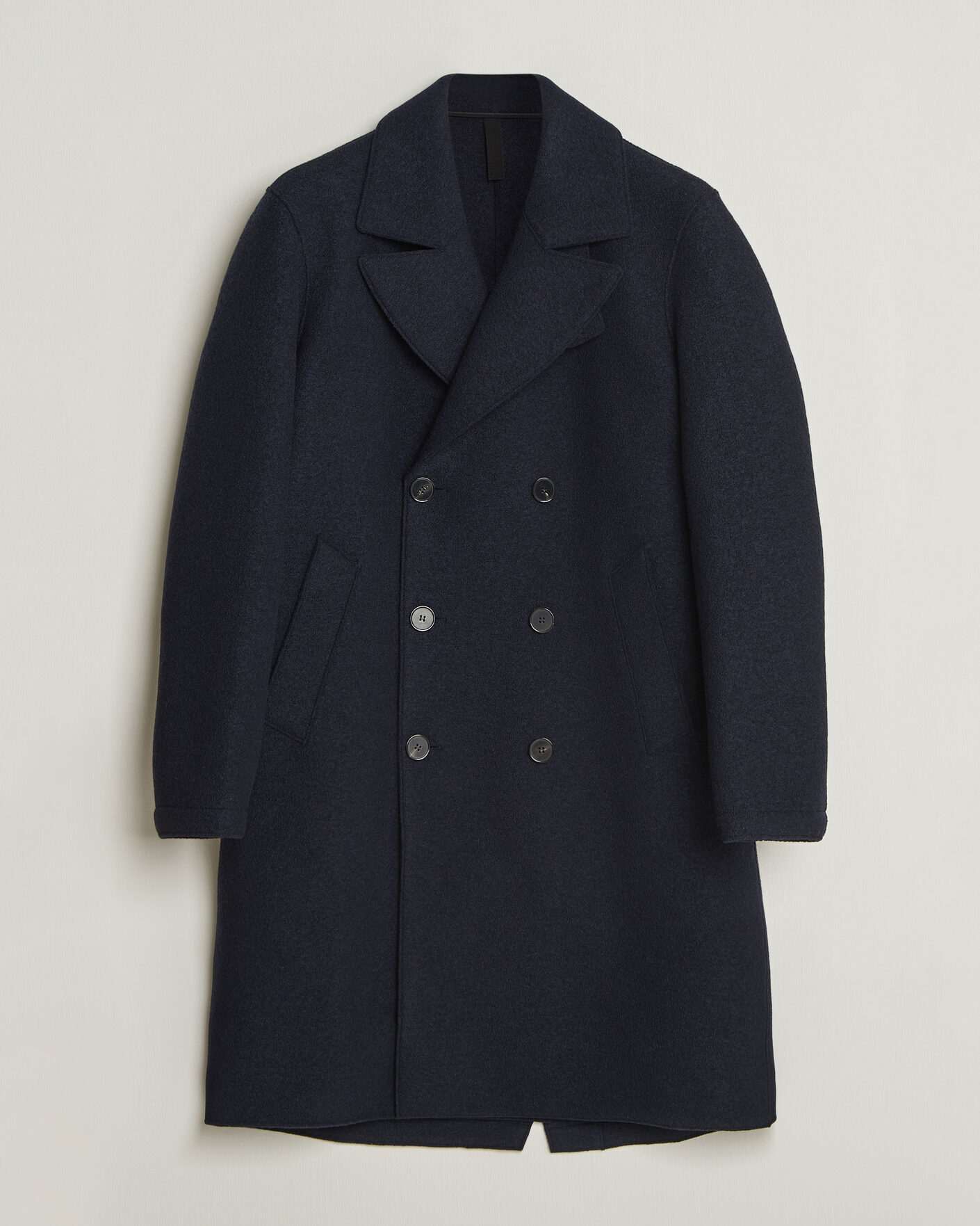 Herren | Jacken | Harris Wharf London | Pressed Wool Long Peacoat Navy Blue