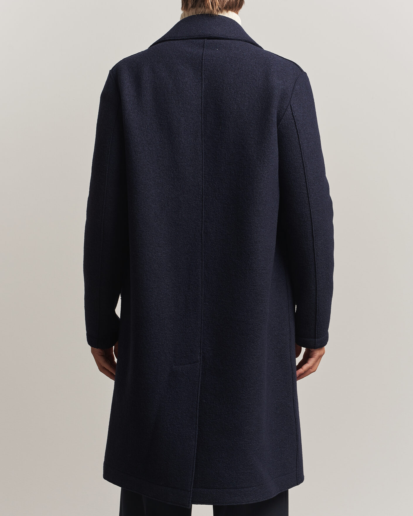 Herren | Jacken | Harris Wharf London | Pressed Wool Long Peacoat Navy Blue