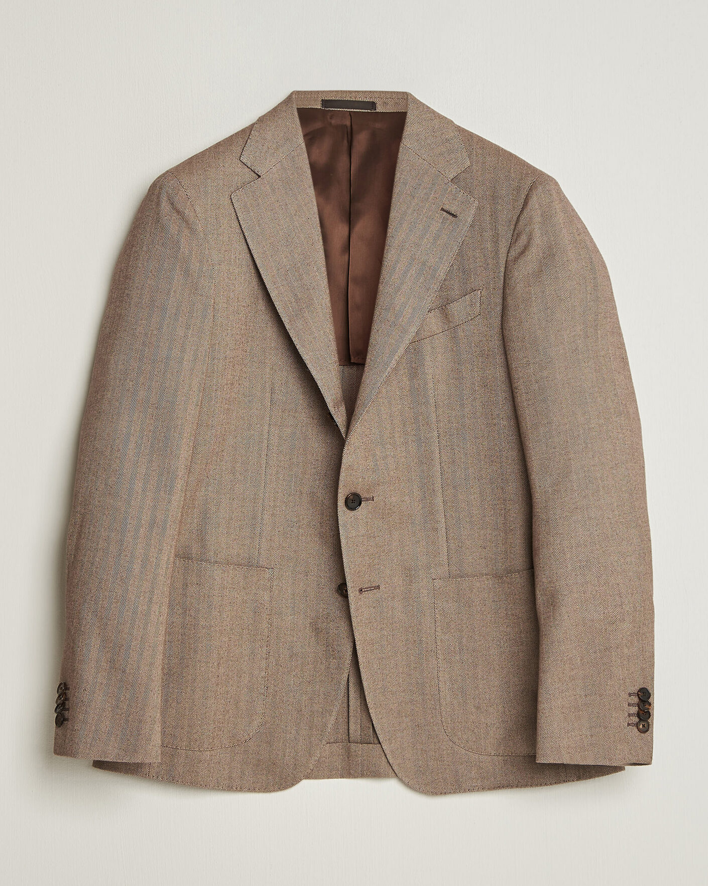 Herren | Sakkos | Caruso | Aida Herringbone Cotton Flannel Blazer Beige