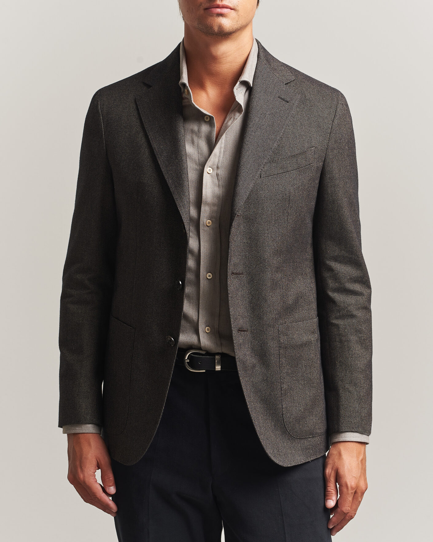 Herren | Sakkos | Caruso | Aida Brushed Cotton Blazer Dark Brown