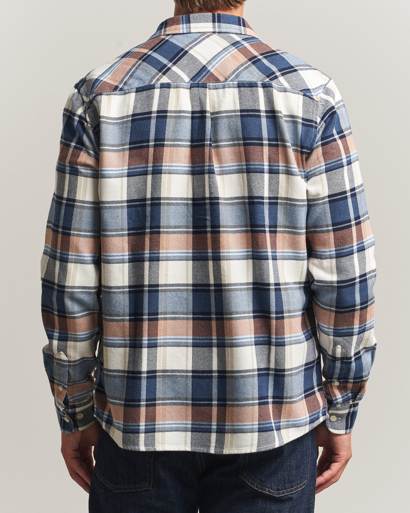 Herren | Hemden | KnowledgeCotton Apparel | Regular Fit Check Melange Flannel Shirt Navy