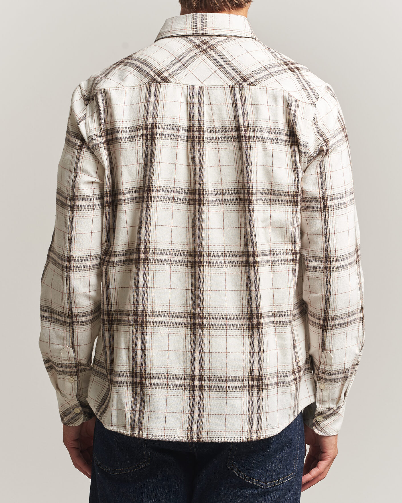 Herren | Hemden | KnowledgeCotton Apparel | Regular Fit Check Melange Flannel Shirt Cream