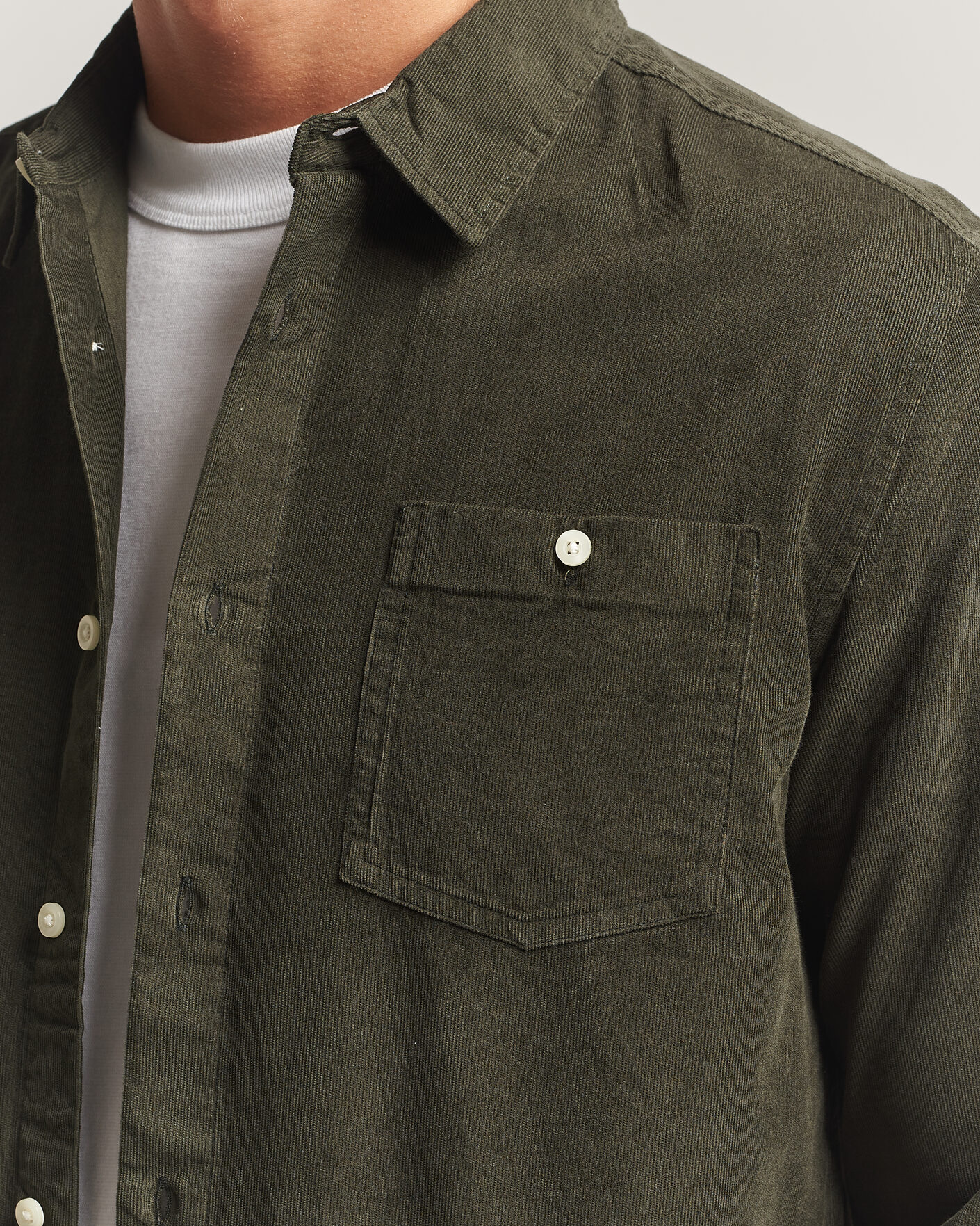 Herren | Hemden | KnowledgeCotton Apparel | Regular Fit Cord Shirt Forest Night