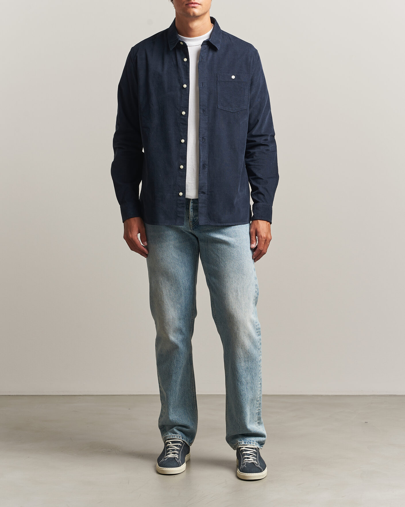 Herren | Hemden | KnowledgeCotton Apparel | Regular Fit Cord Shirt Night Sky