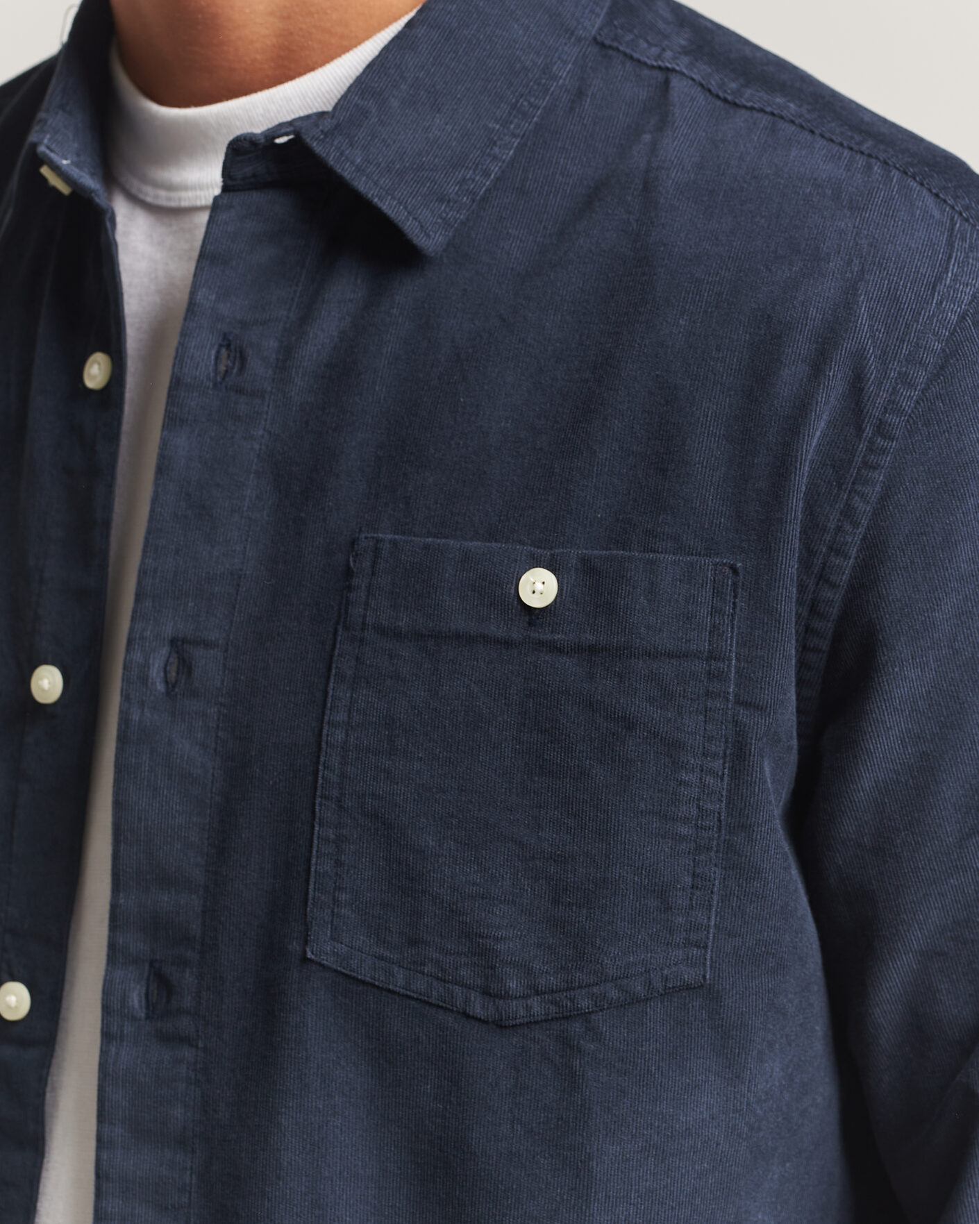 Herren | Hemden | KnowledgeCotton Apparel | Regular Fit Cord Shirt Night Sky