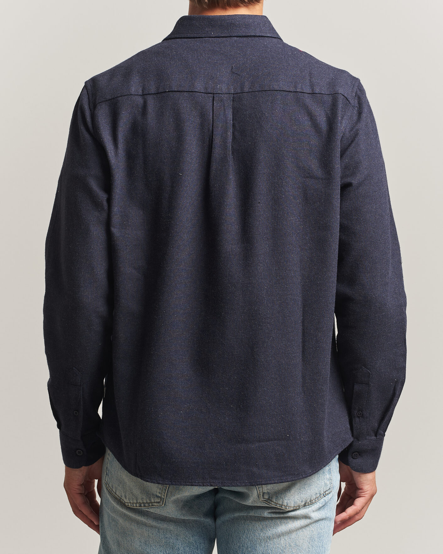 Herren | Hemden | KnowledgeCotton Apparel | Regular Fit Melange Flannel Shirt Navy