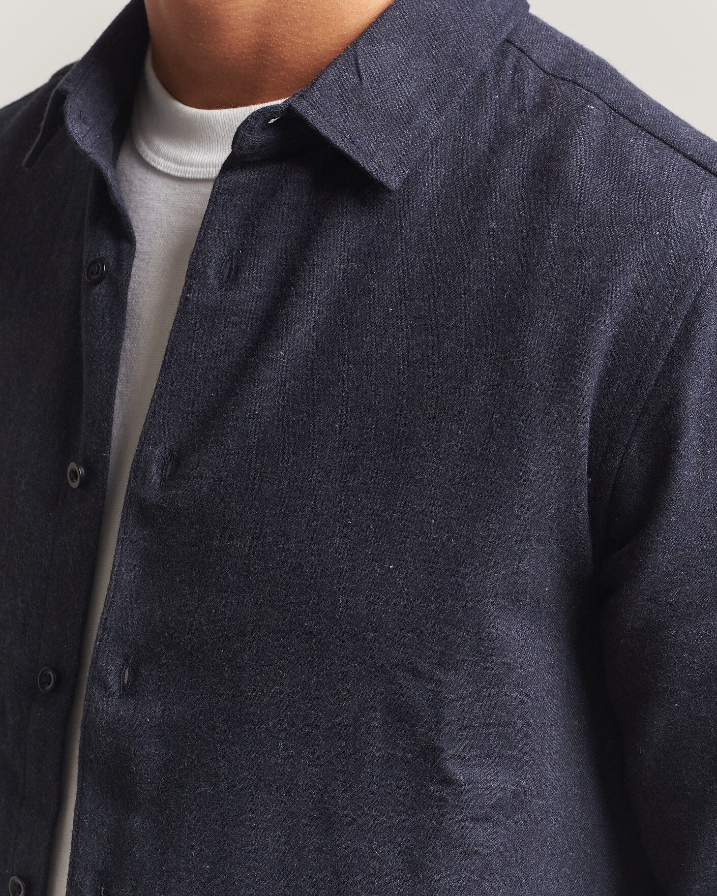 Herren | Hemden | KnowledgeCotton Apparel | Regular Fit Melange Flannel Shirt Navy