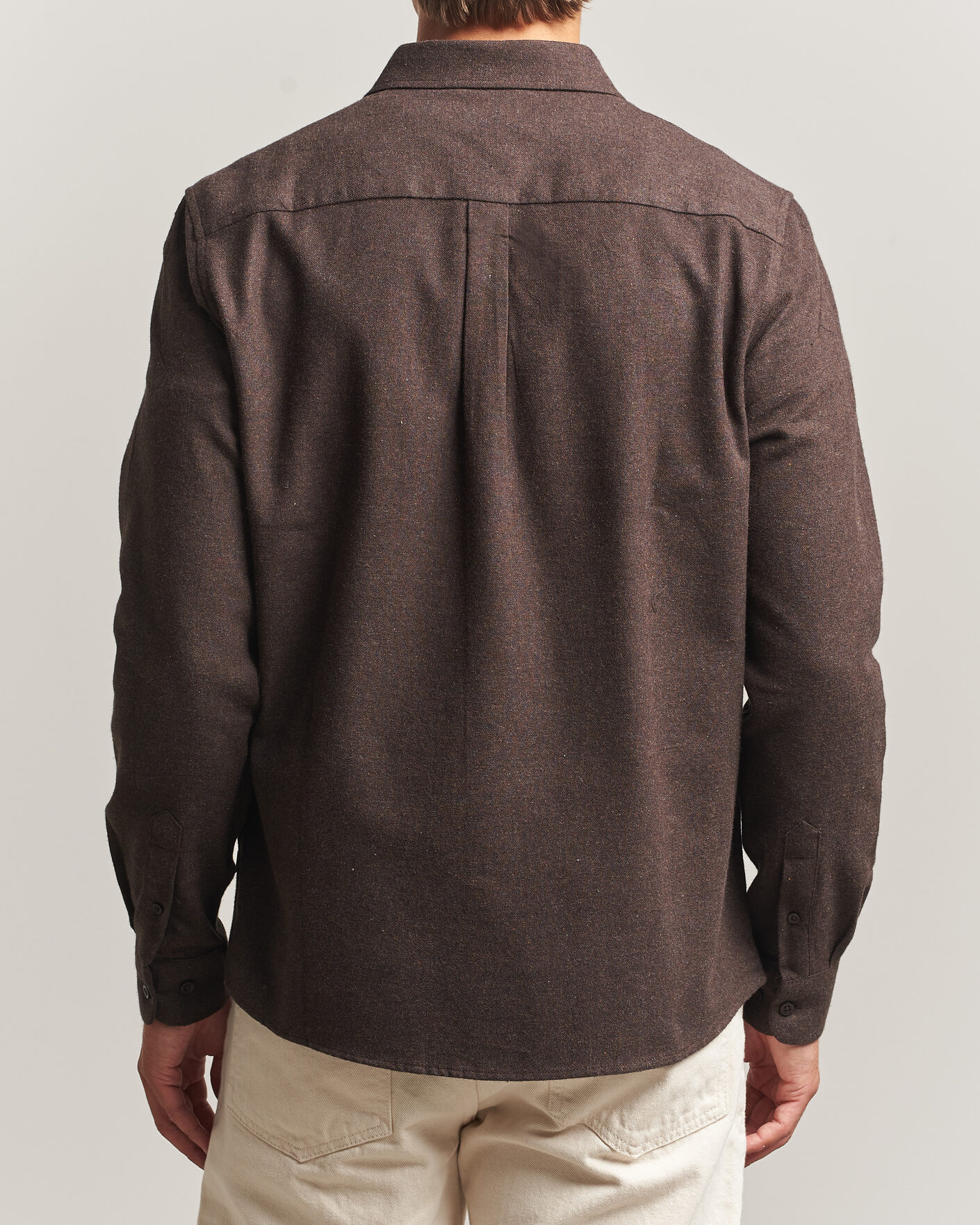 Herren | Hemden | KnowledgeCotton Apparel | Regular Fit Melange Flannel Shirt Chocolate