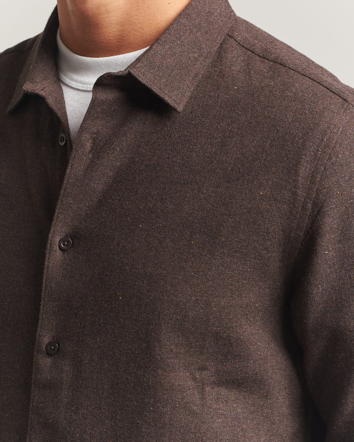 Herren | Hemden | KnowledgeCotton Apparel | Regular Fit Melange Flannel Shirt Chocolate
