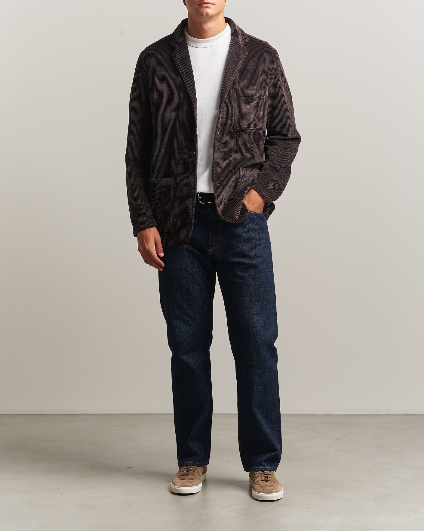Herren | Sakkos | KnowledgeCotton Apparel | Cotton Corduroy Blazer Chocolate