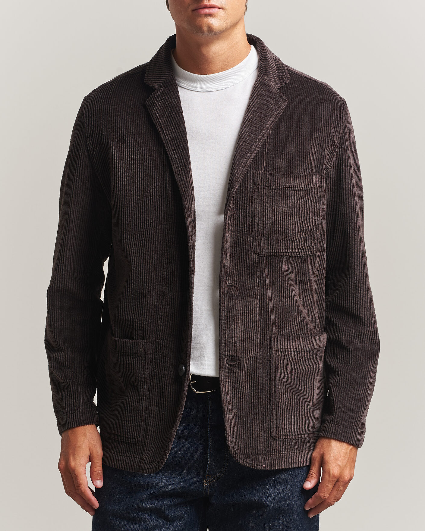 Herren | Sakkos | KnowledgeCotton Apparel | Cotton Corduroy Blazer Chocolate