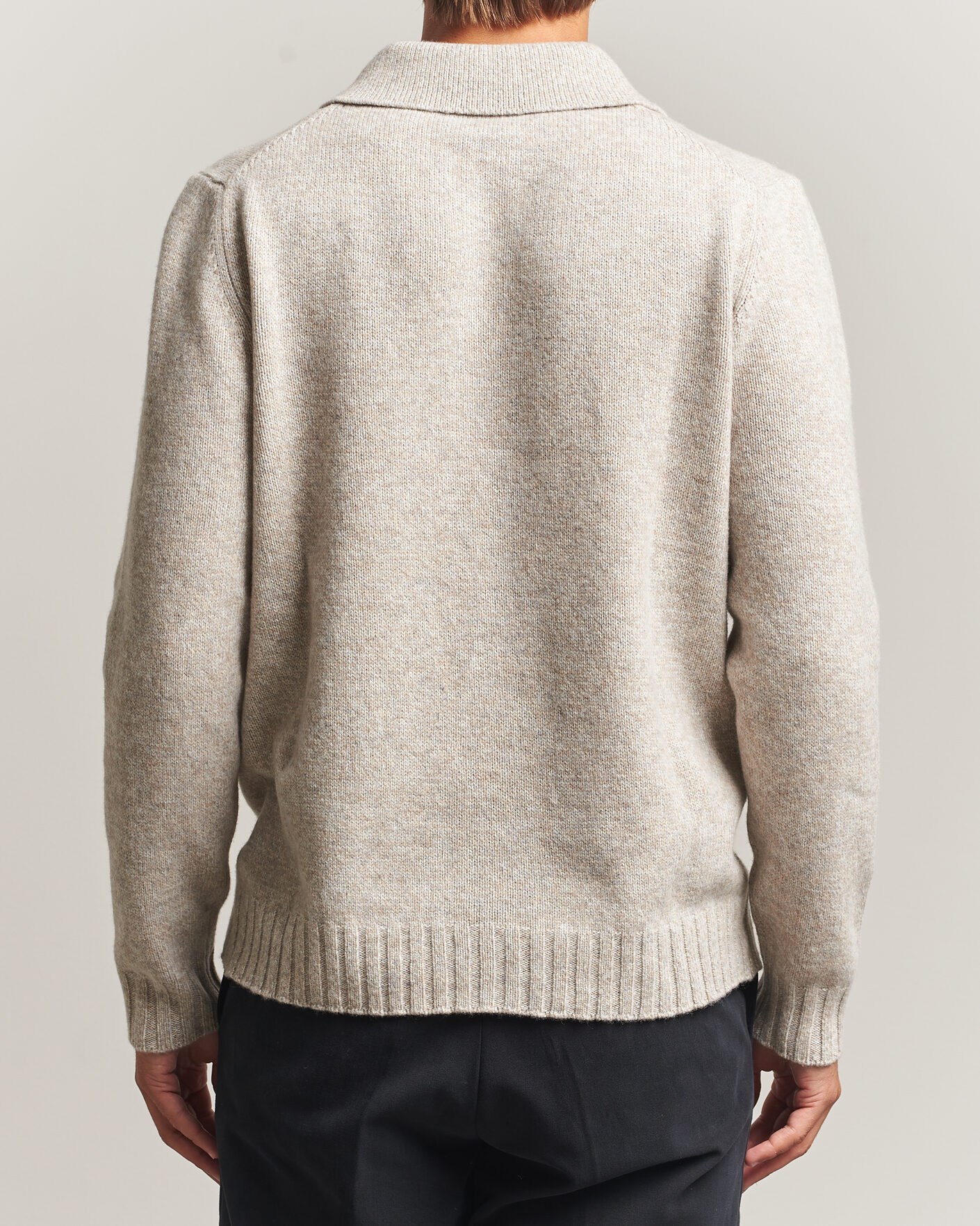 Herren | Pullover | Morgano | Wool/Cashmere Knitted Polo Beige