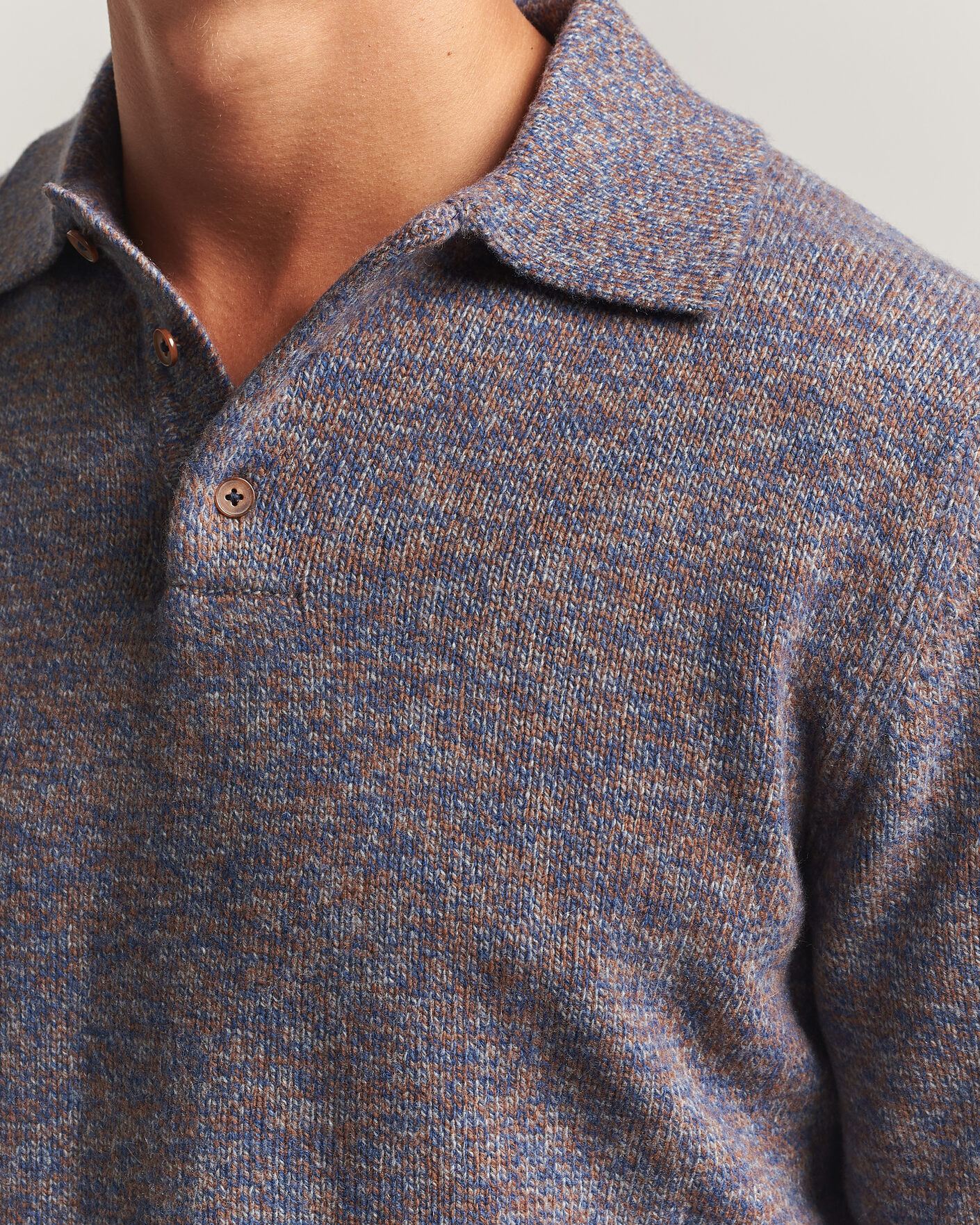 Herren | Pullover | Morgano | Wool/Cashmere Knitted Polo Blue