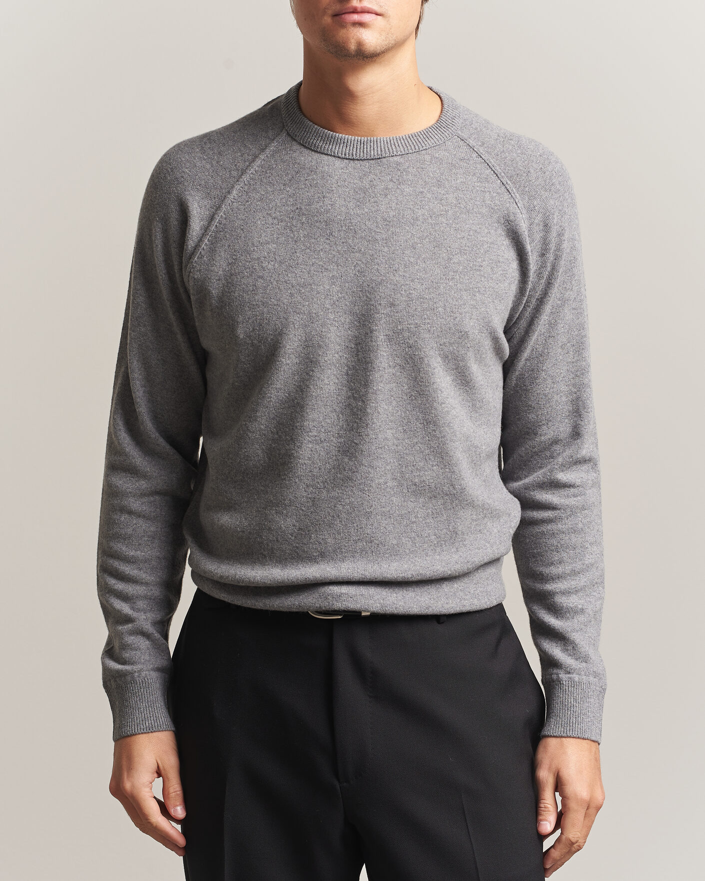 Herren | Pullover | Morgano | Wool/Cashmere Raglan Crew Grey