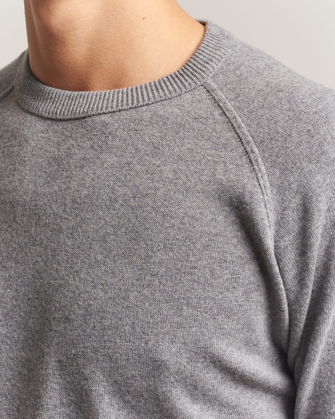 Herren | Pullover | Morgano | Wool/Cashmere Raglan Crew Grey