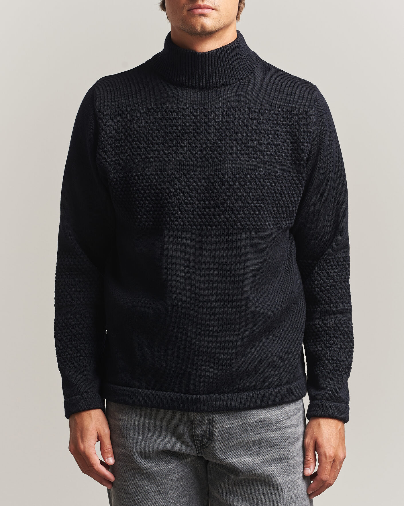 Herren | Pullover | S.N.S. Herning | Fisherman High Neck Navy Blue