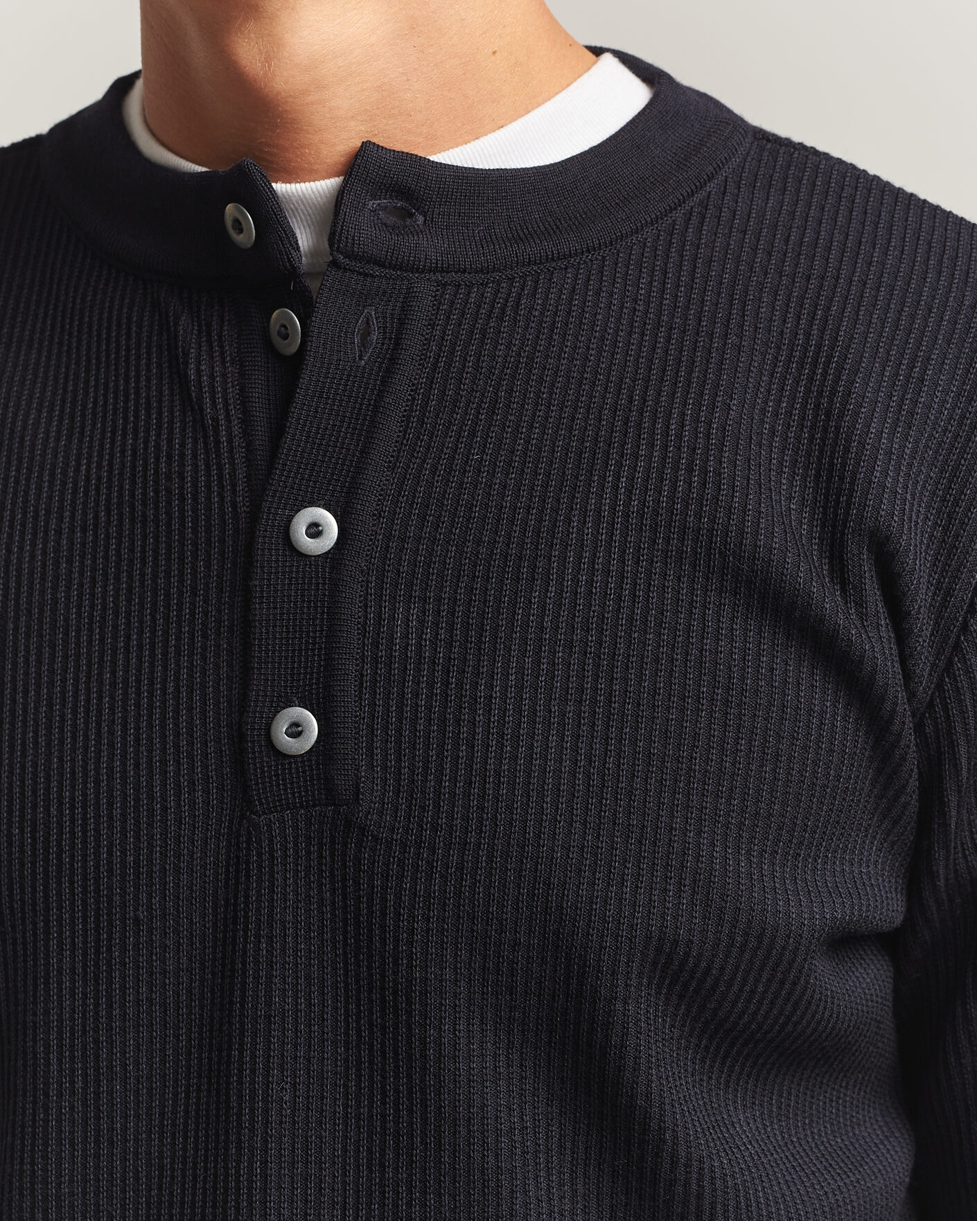 Herren | Pullover | S.N.S. Herning | Stamina Rib Henley Navy Blue
